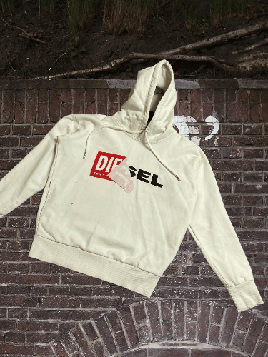 Diesel × Vintage Vintage Diesel Faded Punk Face White Hoodie Avant Garde y2k Size US XXS / EU 40 - 1 Thumbnail