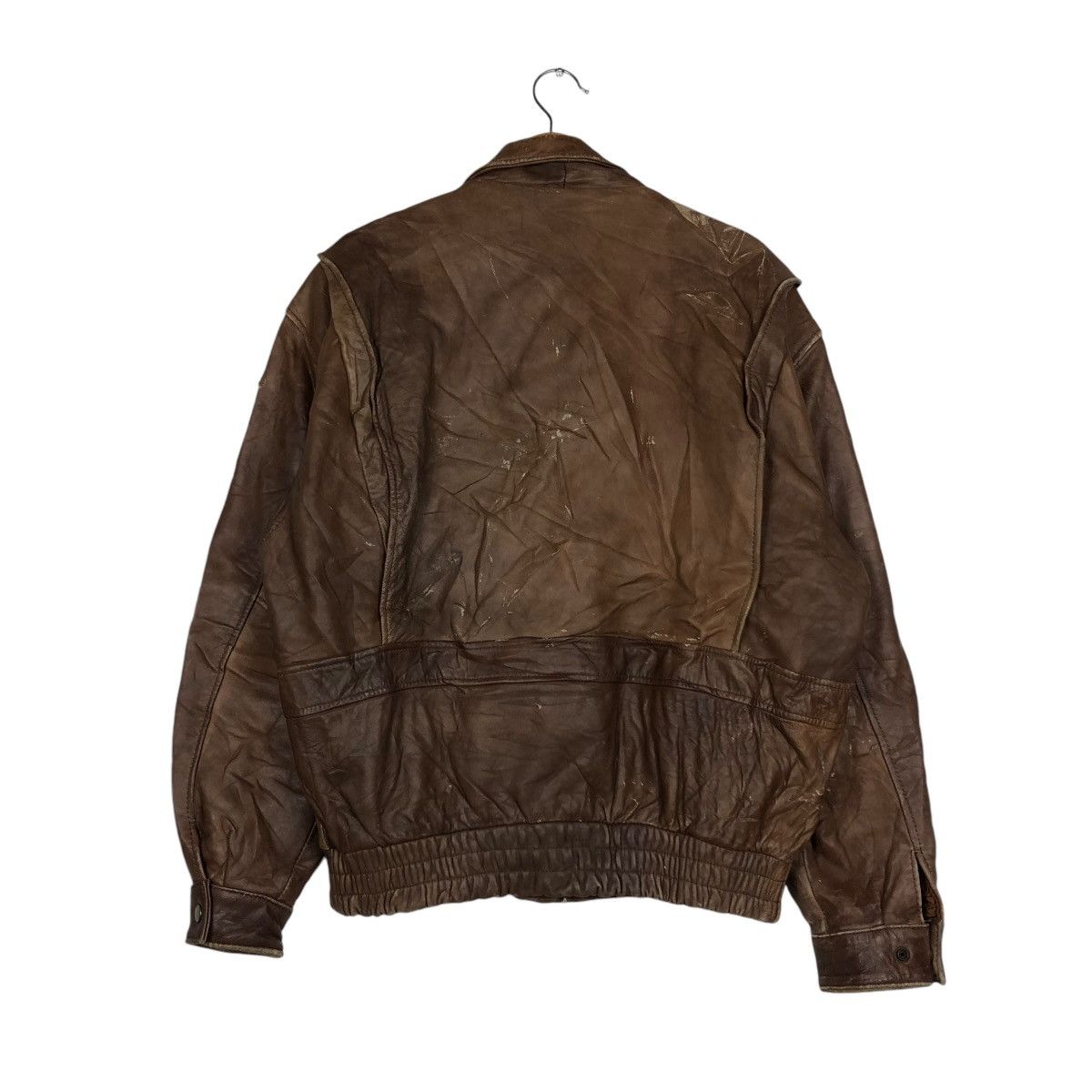 Japanese Brand 🔥VINTAGE JUMPER BOMBER LEATHER JACKET ISSEY MIYAKE Size US L / EU 52-54 / 3 - 9 Thumbnail