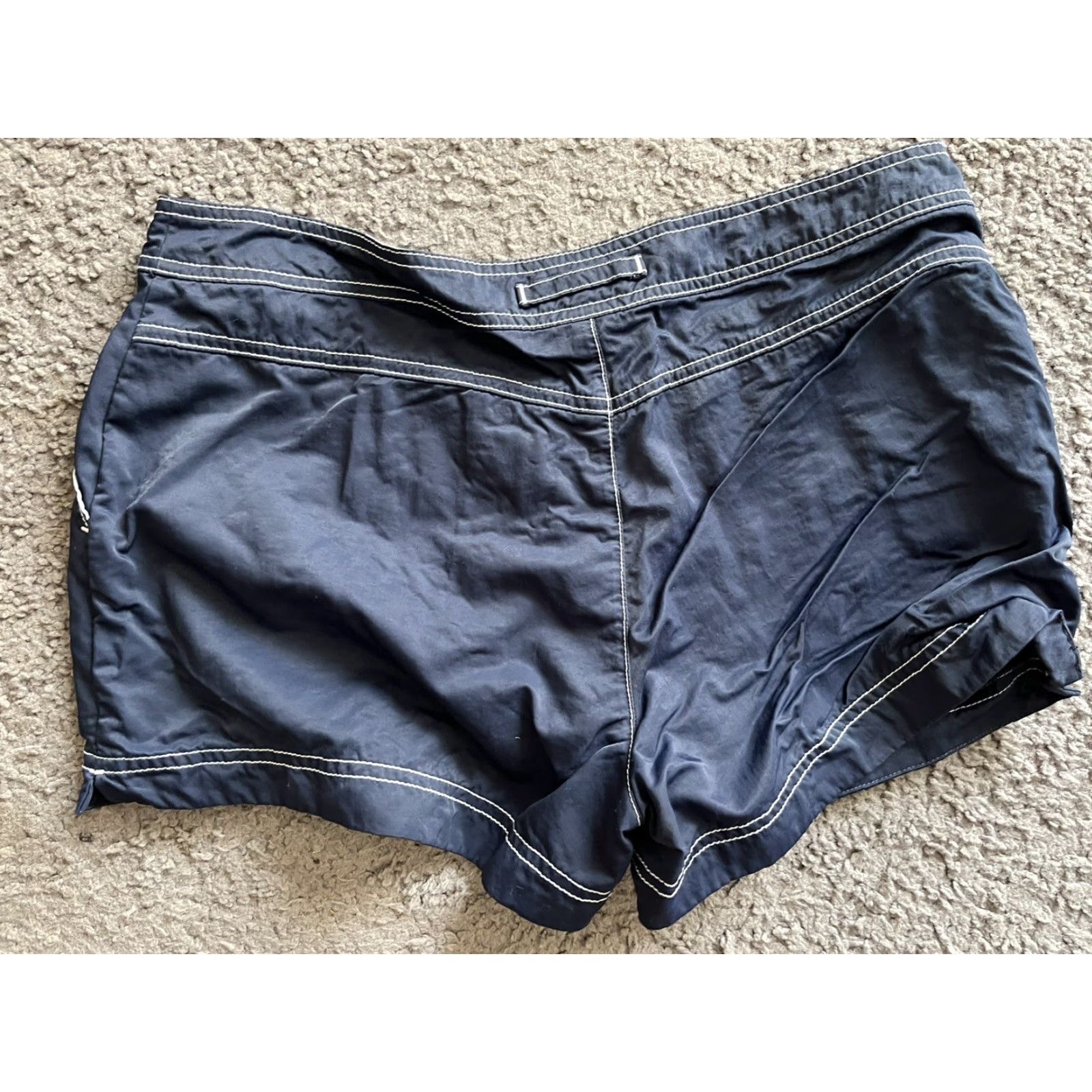 Nautica Nautica Shorts Womens 8 Navy Mid Rise 100% Nylon Microfiber Beach Logo Ladies Size 30" / US 8 / IT 44 - 2 Thumbnail