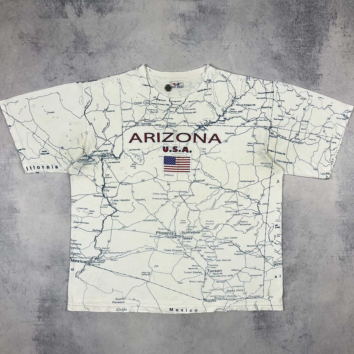Other Vintage Arizona State Map all over print tee 90’s Size US L / EU 52-54 / 3 - 2 Thumbnail