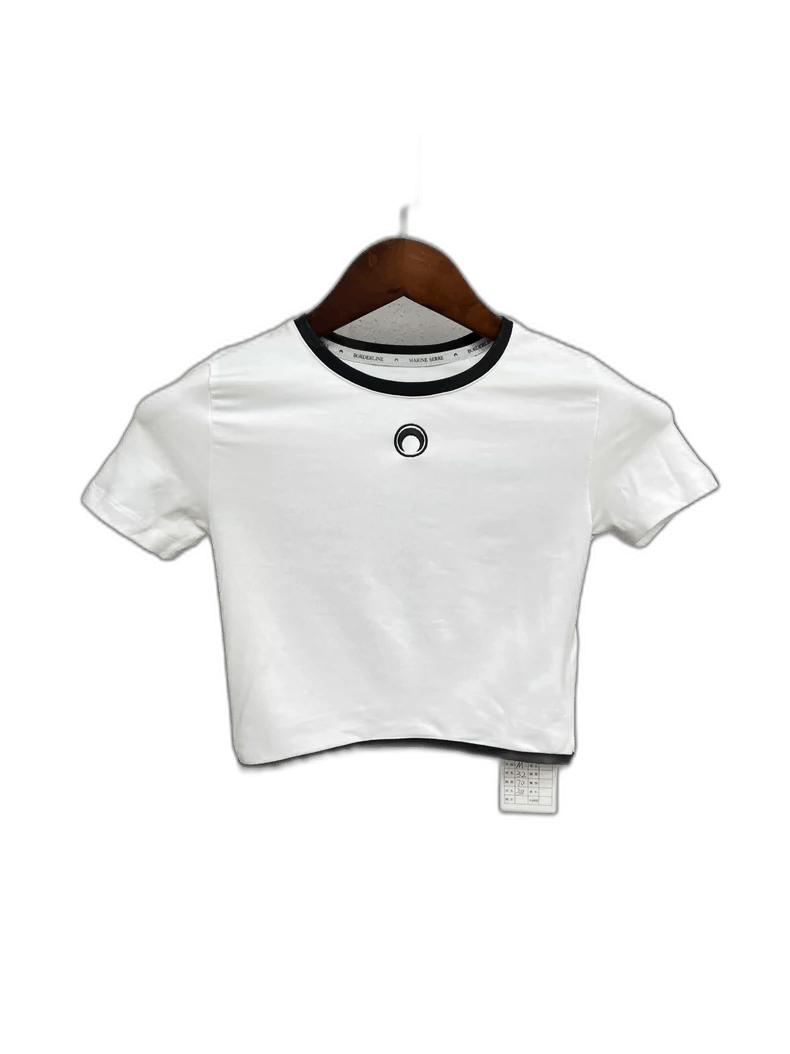 Marine Serre Marine Serre White Moon Logo Short Sleeve Top-yf Size US M / EU 48-50 / 2 - 1 Thumbnail