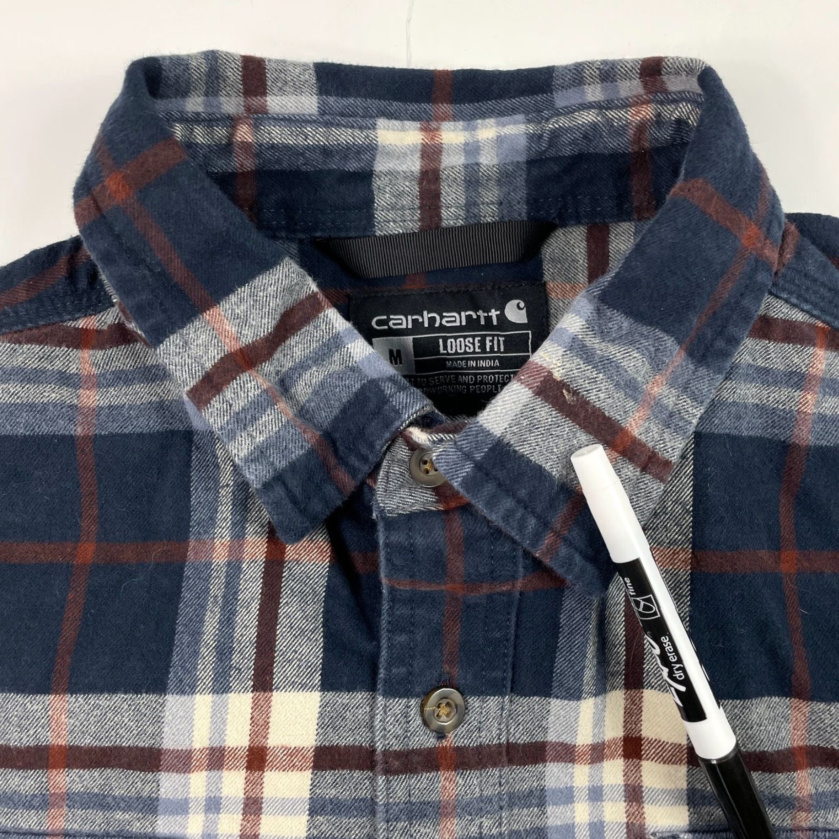 Carhartt VINTAGE Carhartt Shirt Mens Medium Blue Flannel Workwear Rugged Relaxed Hiking Fishing Size US M / EU 48-50 / 2 - 6 Thumbnail