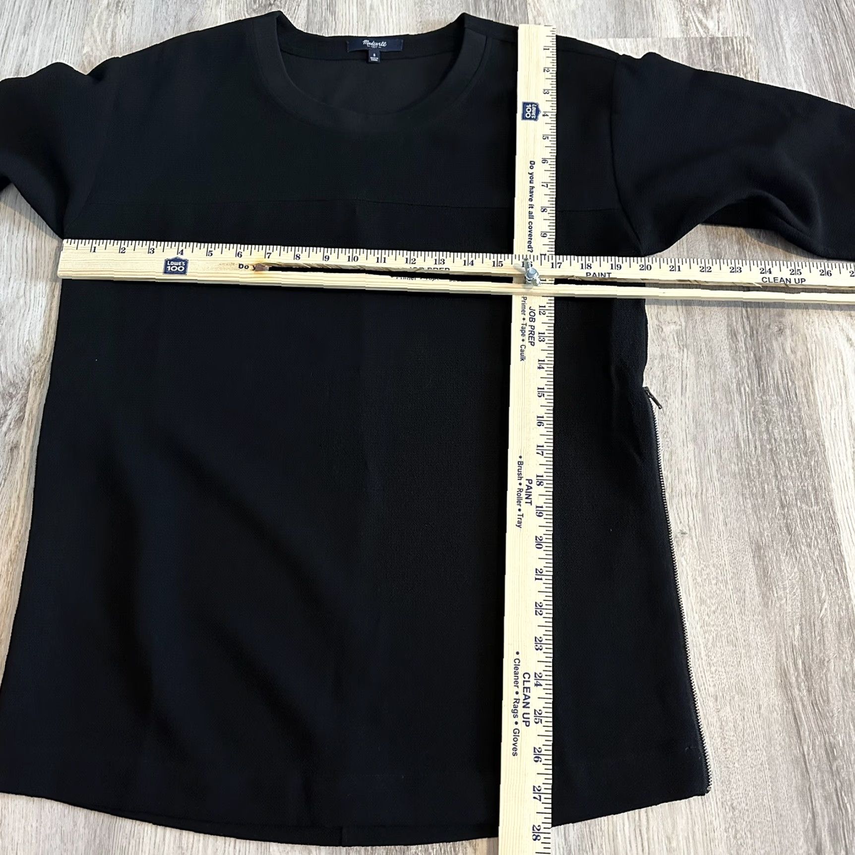 Madewell Women's Madewell Black 3/4 Sleeve Slit Pullover Shirt S Dress Casual Shirt Womens Slit Pullover 3/4 Sleeve Black Madewell Shirt Size S / US 4 / IT 40 - 2 Thumbnail