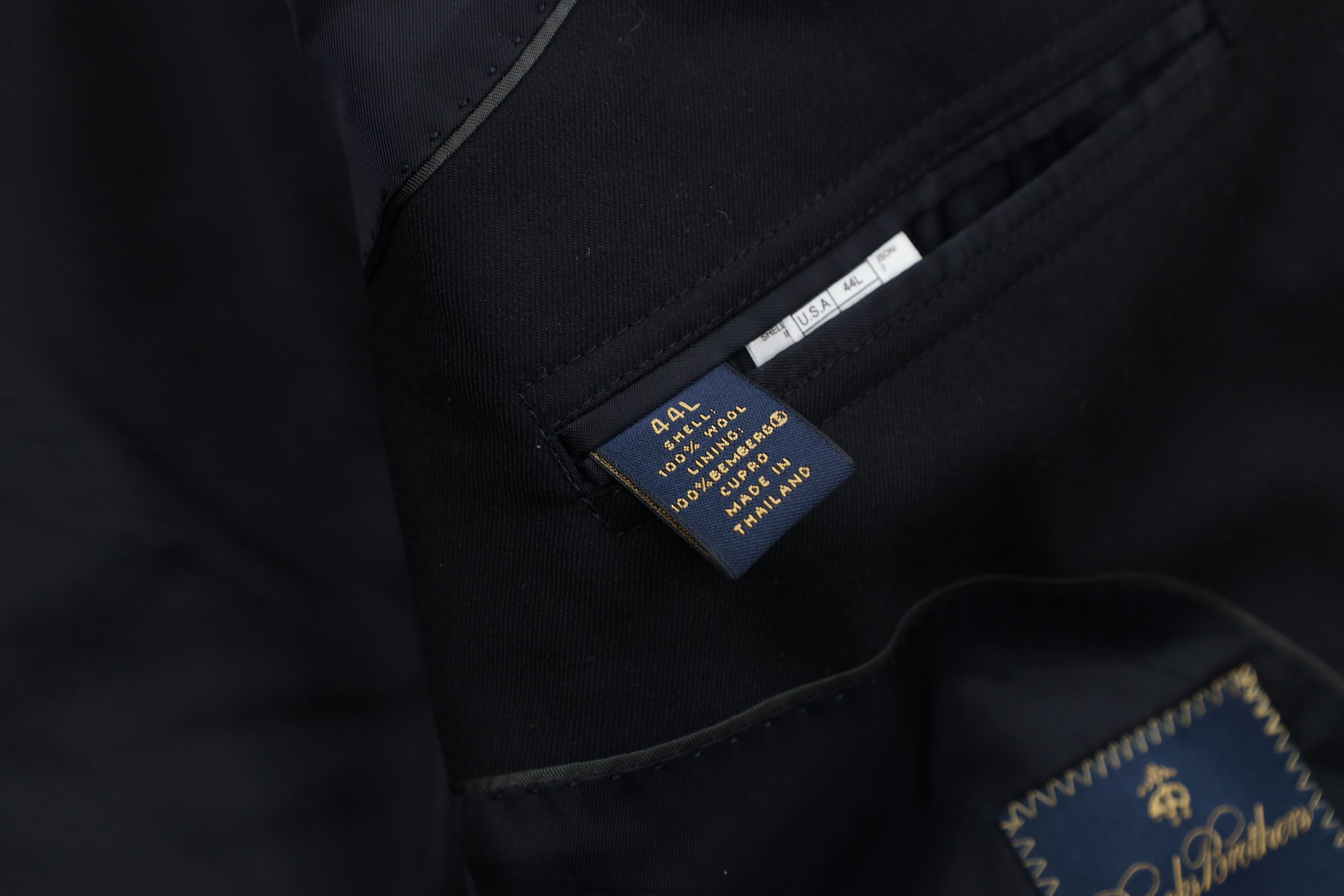 Brooks Brothers Brooks Brothers Mens Size 44L Wool 2 Piece Suit Wedding Navy Size 44L - 8 Thumbnail