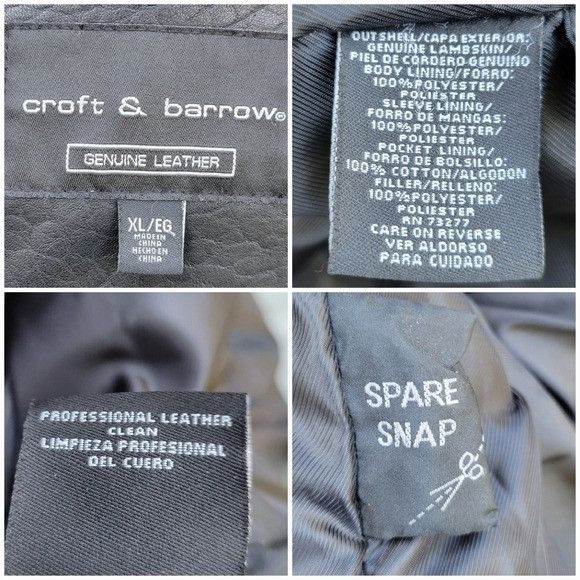 Croft & Barrow Vintage 90s y2k Croft & Barrow Black Leather Bomber Racer Bo Size US XL / EU 56 / 4 - 5 Thumbnail