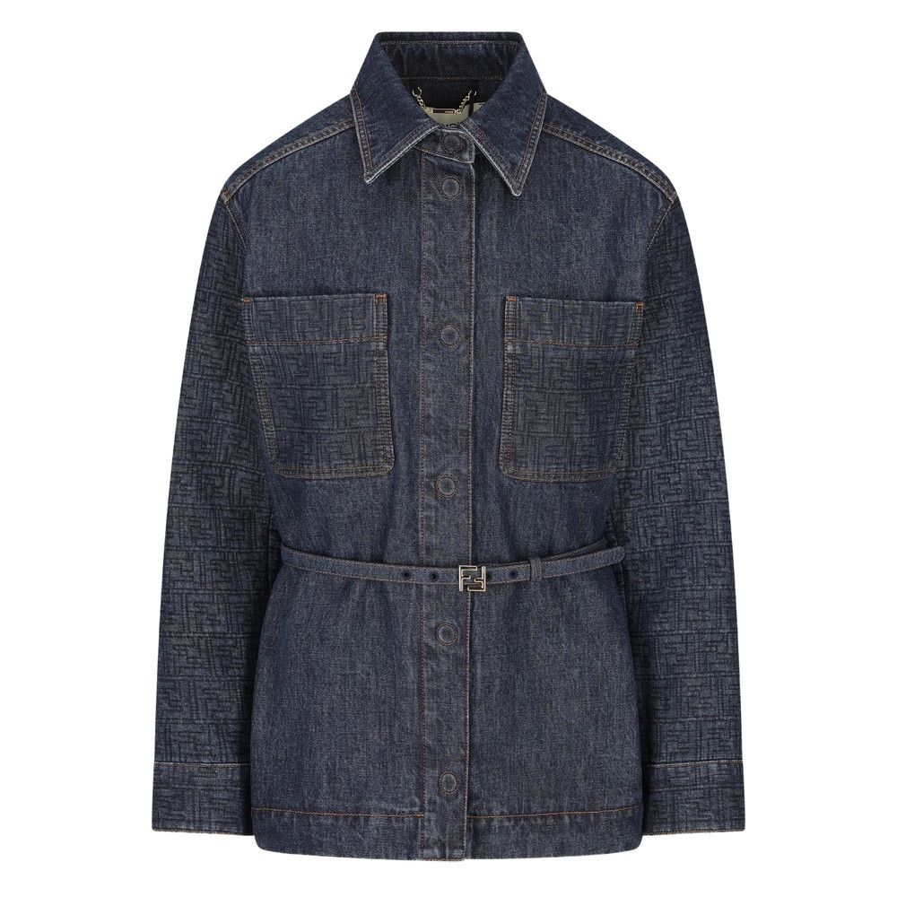 Fendi Fendi BLUE Jackets - Denim Jackets Size S / US 4 / IT 40 - 1 Thumbnail