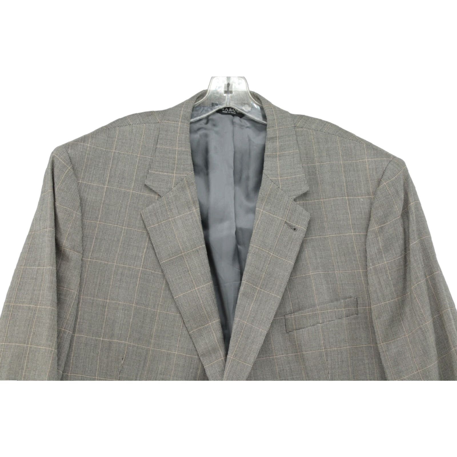 Jos. A. Bank VINTAGE Jos. A. Bank Blazer Men's 50R Gray Plaid Micro Houndstooth Preppy Regencycore Boss Size 50R - 1 Thumbnail