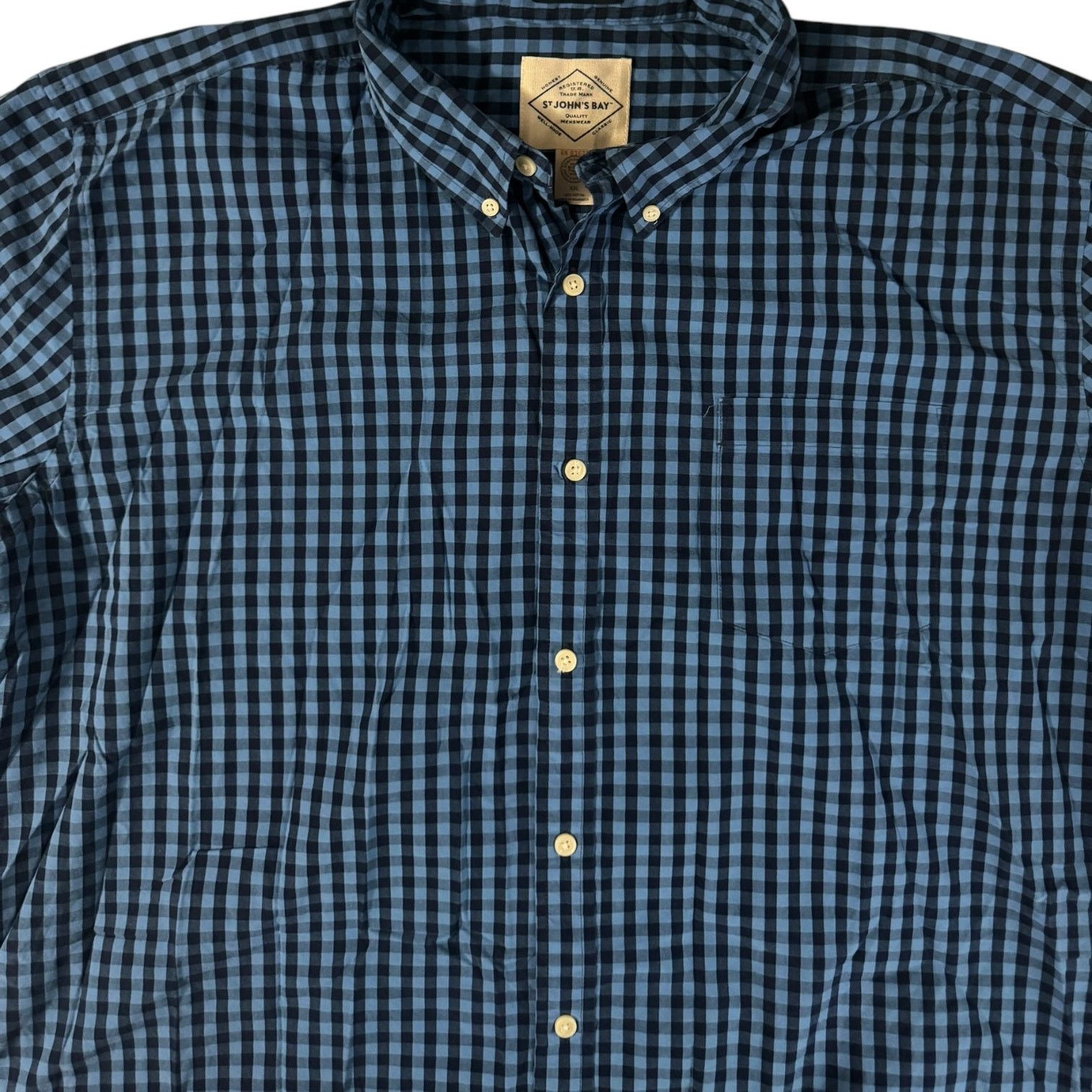 St. Johns Bay St. John's Bay Classic Fit Dress Shirt Blue on Blue XXL Size US XXL / EU 58 / 5 - 1 Thumbnail
