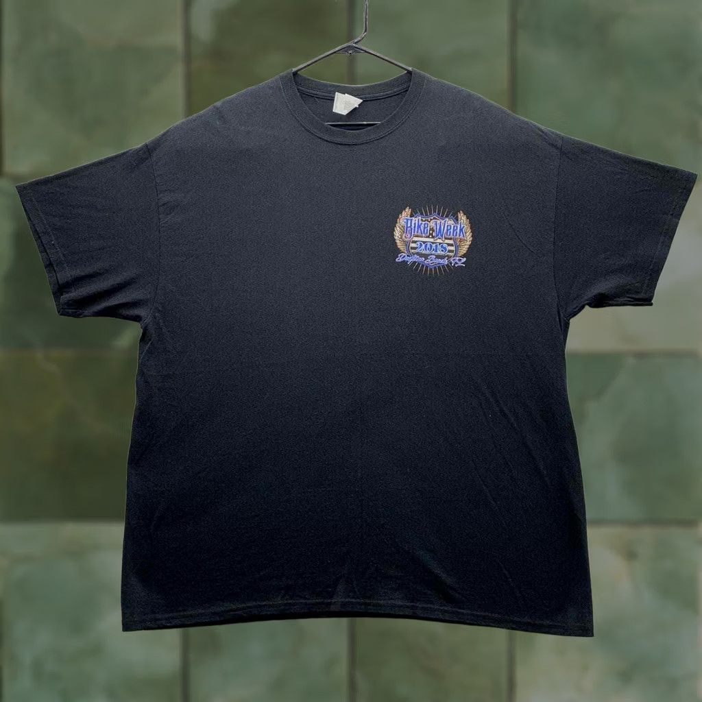 Gildan Daytona Beach Bike Week Graphic T-Shirt Mens 2XL XXL Black Eagle USA Flag 2018 Size US XXL / EU 58 / 5 - 1 Thumbnail