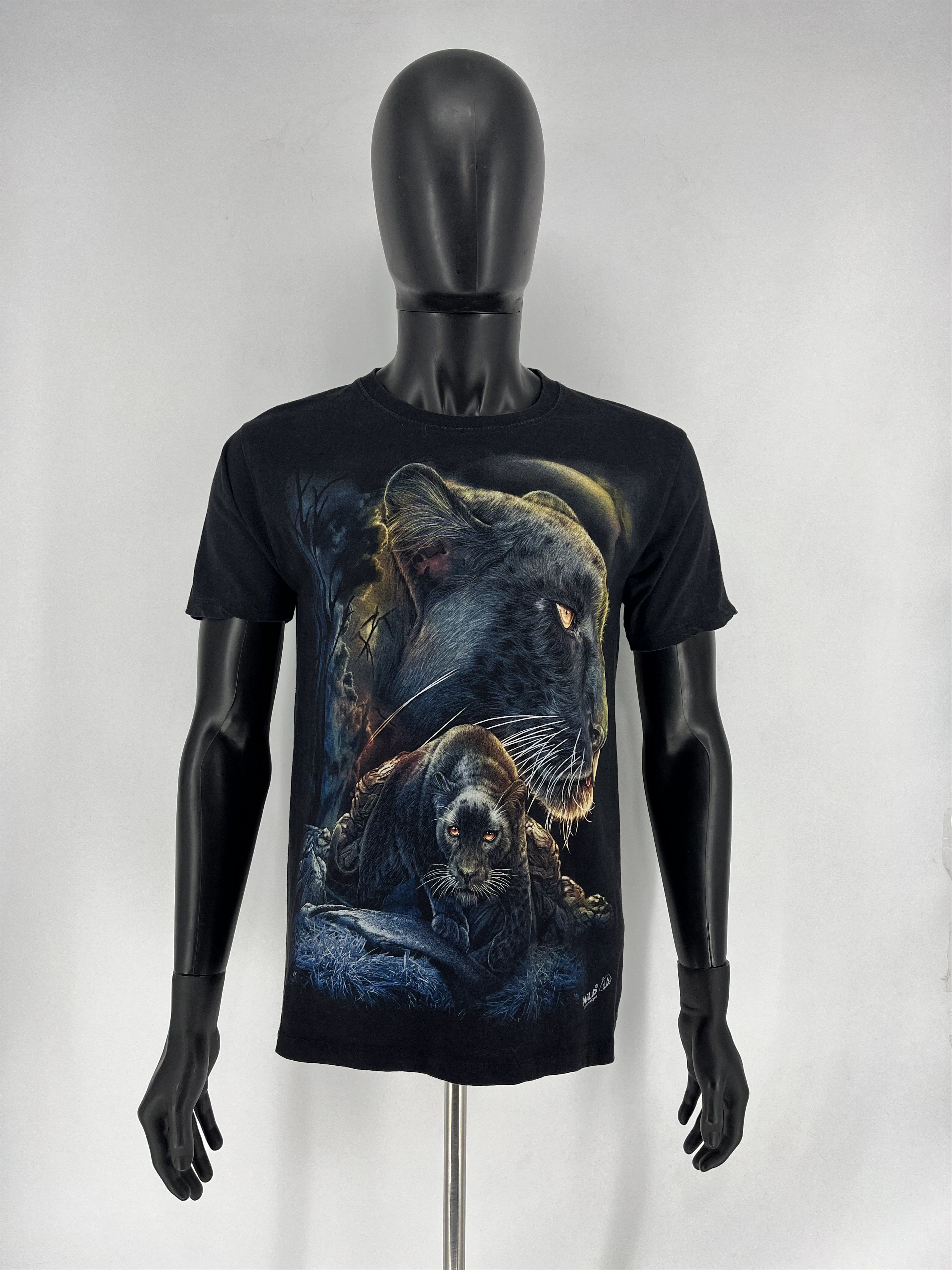 Vintage Vintage Y2K 90s Painted Tiger Face Graphic T-shirt Size US M / EU 48-50 / 2 - 2 Thumbnail