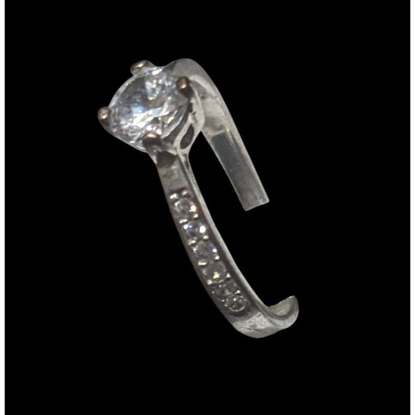 Other Classic Sterling Silver Gemmed Engagement Ring Size 7 1/2 Size ONE SIZE - 12 Thumbnail