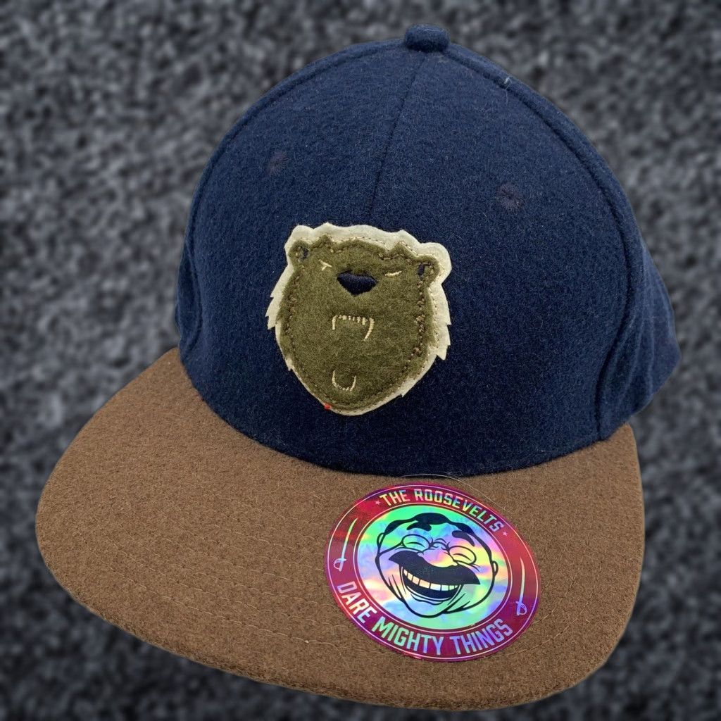 FELT RSVLTS Hat Cap Snap Back Mens Blue Wool Felt Bear Logo One Size Dare Mighty Men Black? Size ONE SIZE - 1 Thumbnail