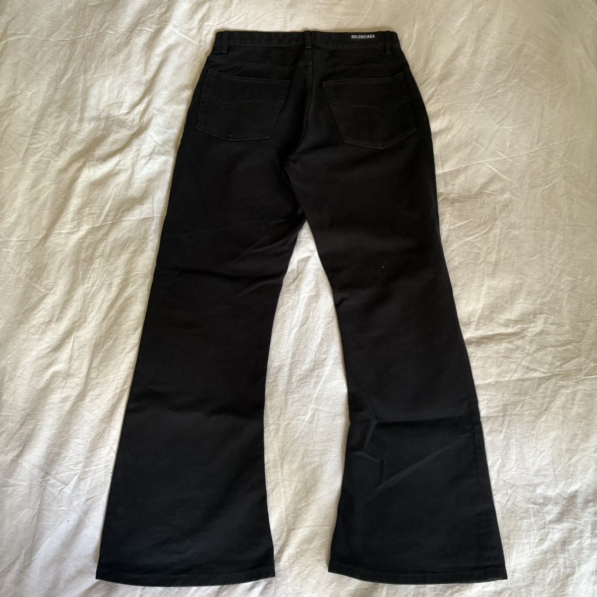 Balenciaga Balenciaga Black Wide Leg Flared Jeans Size XL Size US 31 - 1 Thumbnail