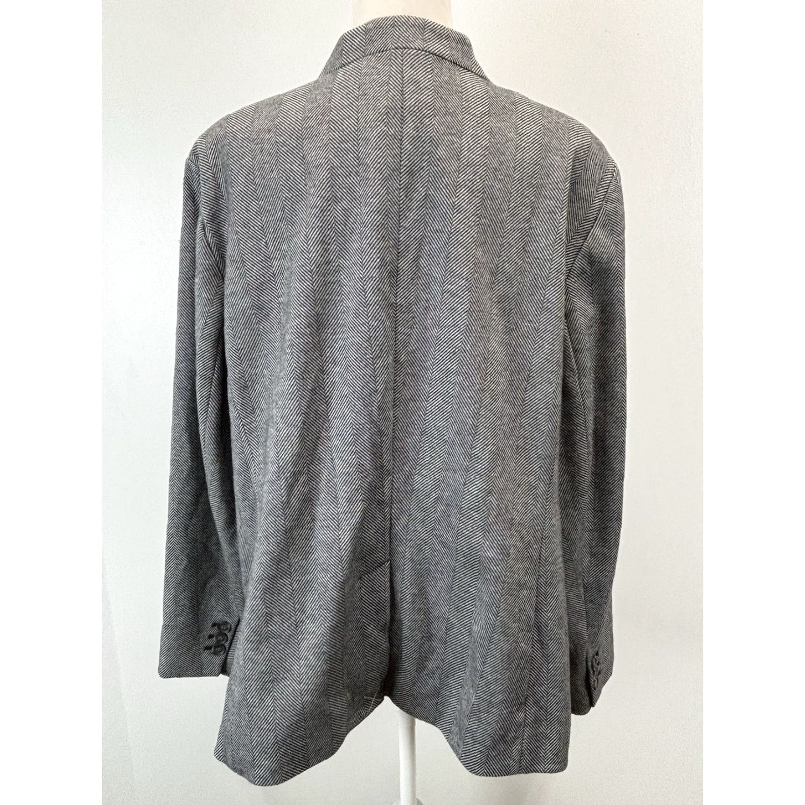 Talbots NEW Talbots Plus Size 22W Aberdeen Herringbone Blazer Jacket Black White Career Womens Size 3XL / US 20-22 - 3 Thumbnail