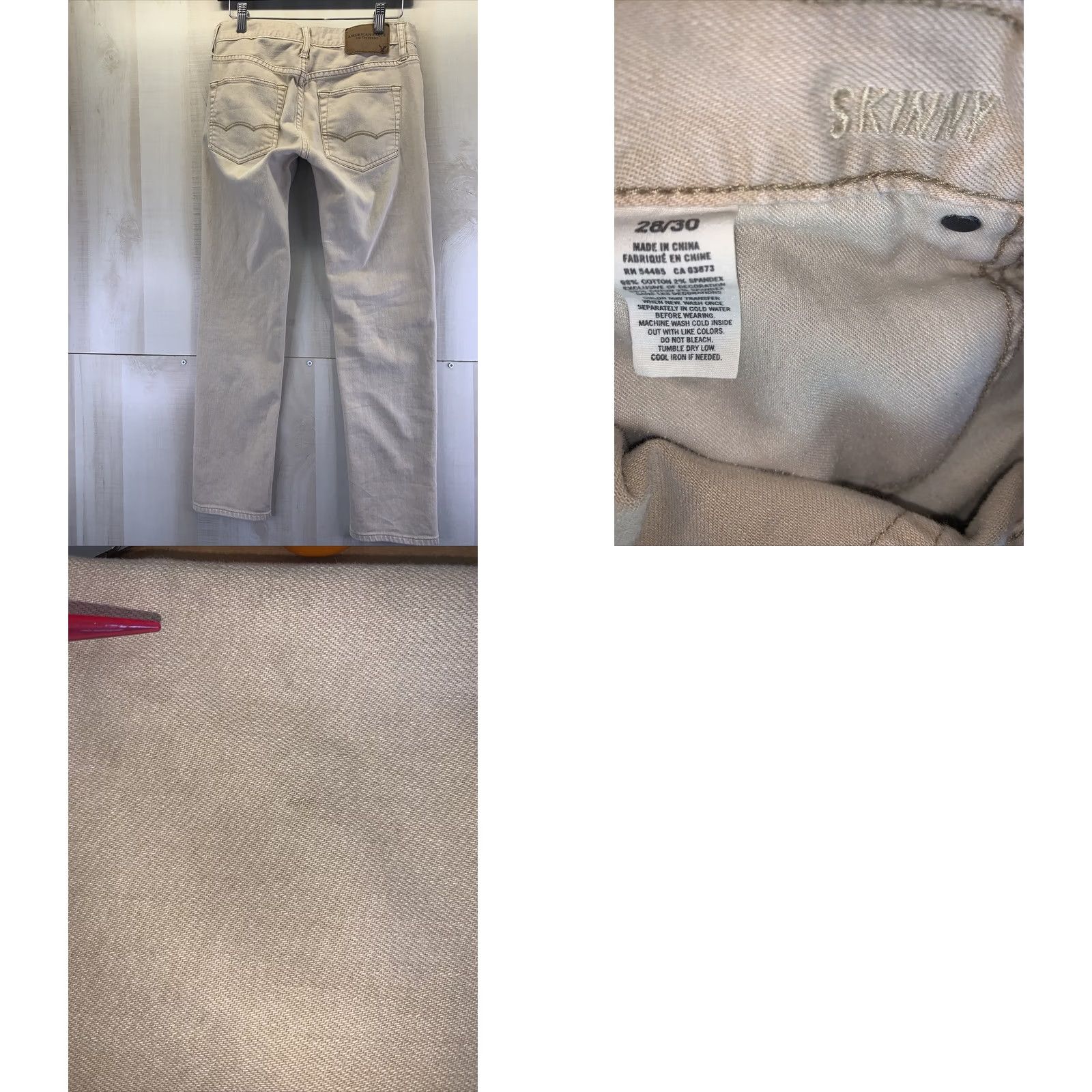American Eagle Outfitters VINTAGE American Eagle Mens Tan Skinny Jeans Size 28x30-6071 Jeans Mens 28x30 Tan Skinny Regular Brown Logo 6071 Size US 28 / EU 44 - 8 Thumbnail