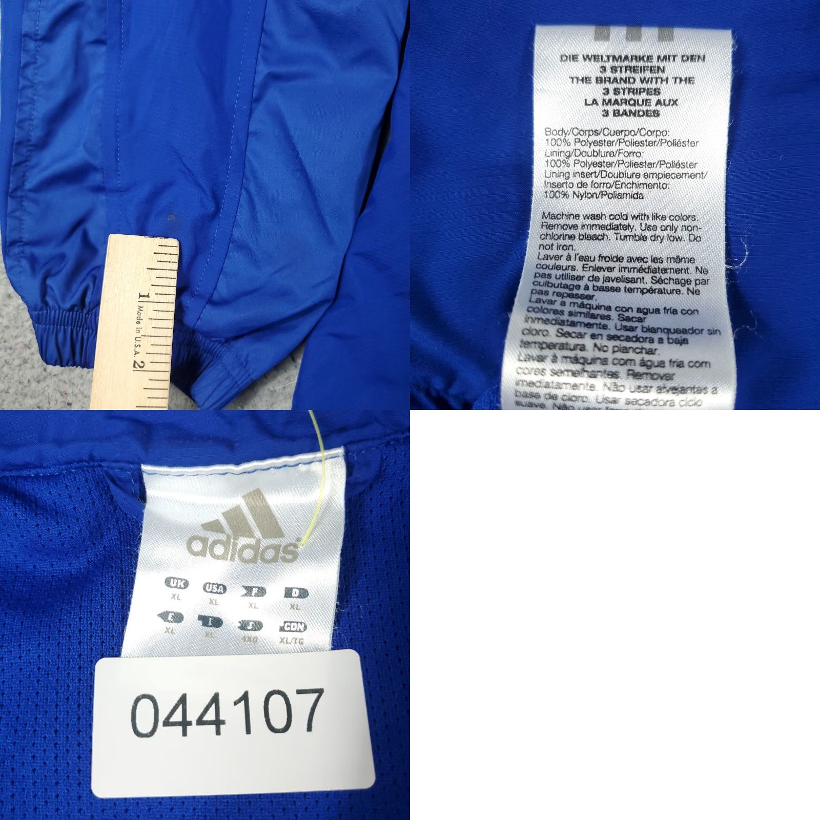 Adidas Adidas Jacket Mens XL Blue Windbreaker Pullover Long Sleeve Sports Activewear Jacket Size US XL / EU 56 / 4 - 8 Thumbnail