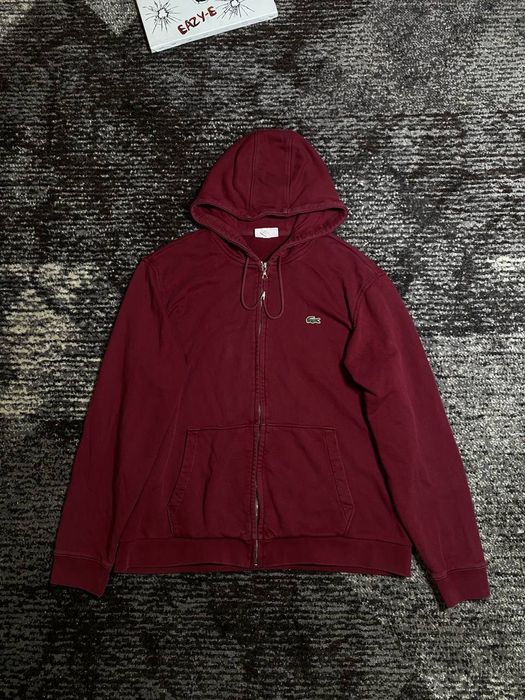 Burgundy on sale lacoste hoodie