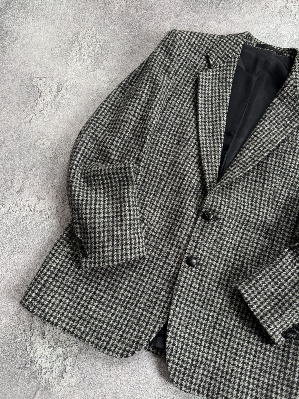 Harris Tweed × Vintage Harris Tweed M button up blazer jacket checkered wool Size 42S - 2 Thumbnail