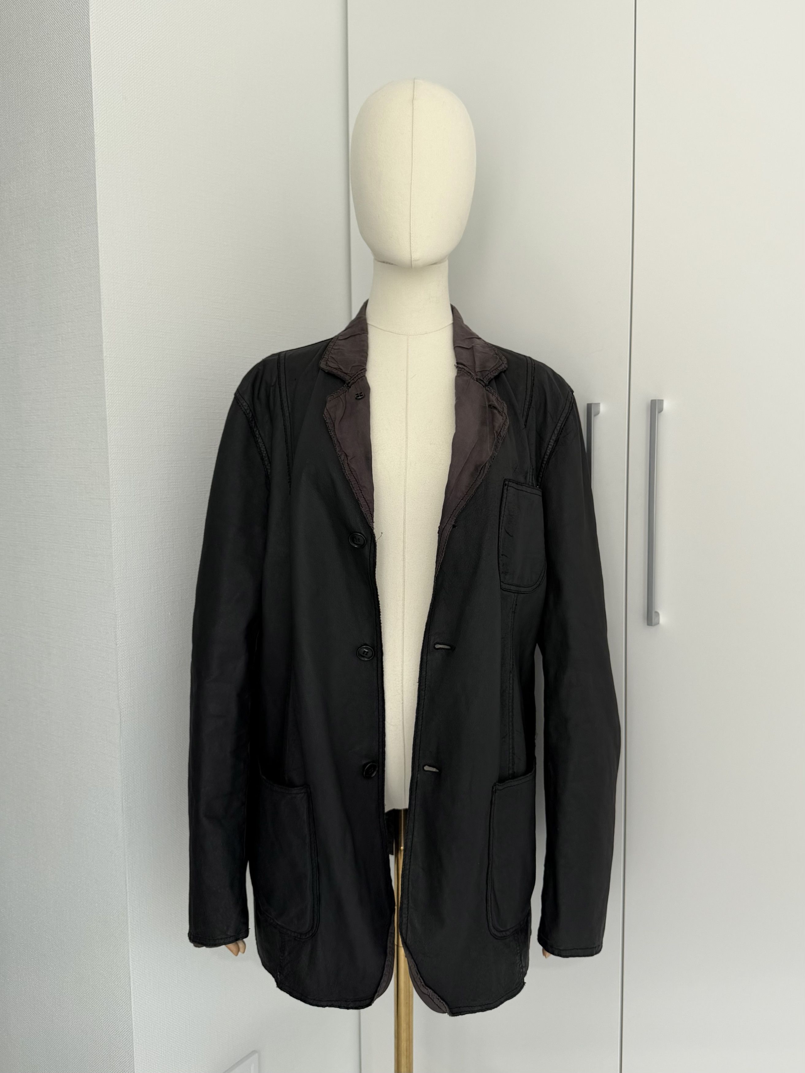 Genuine Leather Leather Blazer Mens M Minimalist Tailored Button Jacket Coat Size US M / EU 48-50 / 2 - 3 Thumbnail