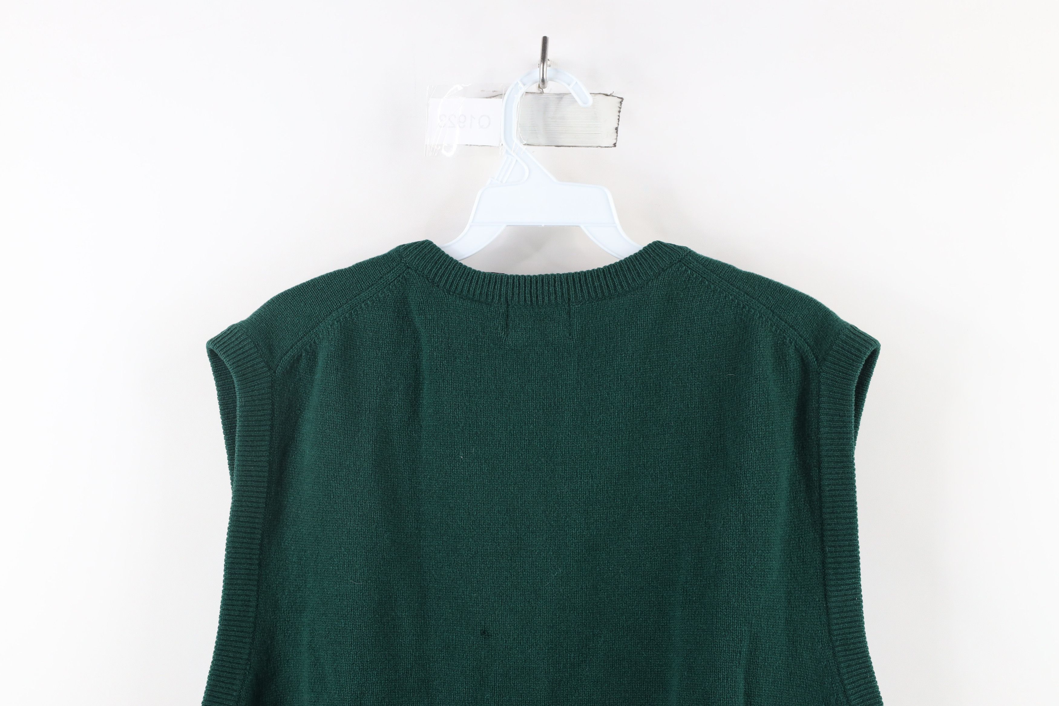 Vintage Vintage 80s 90s Streetwear Wool Knit Sweater Vest Green Size US XL / EU 56 / 4 - 10 Thumbnail