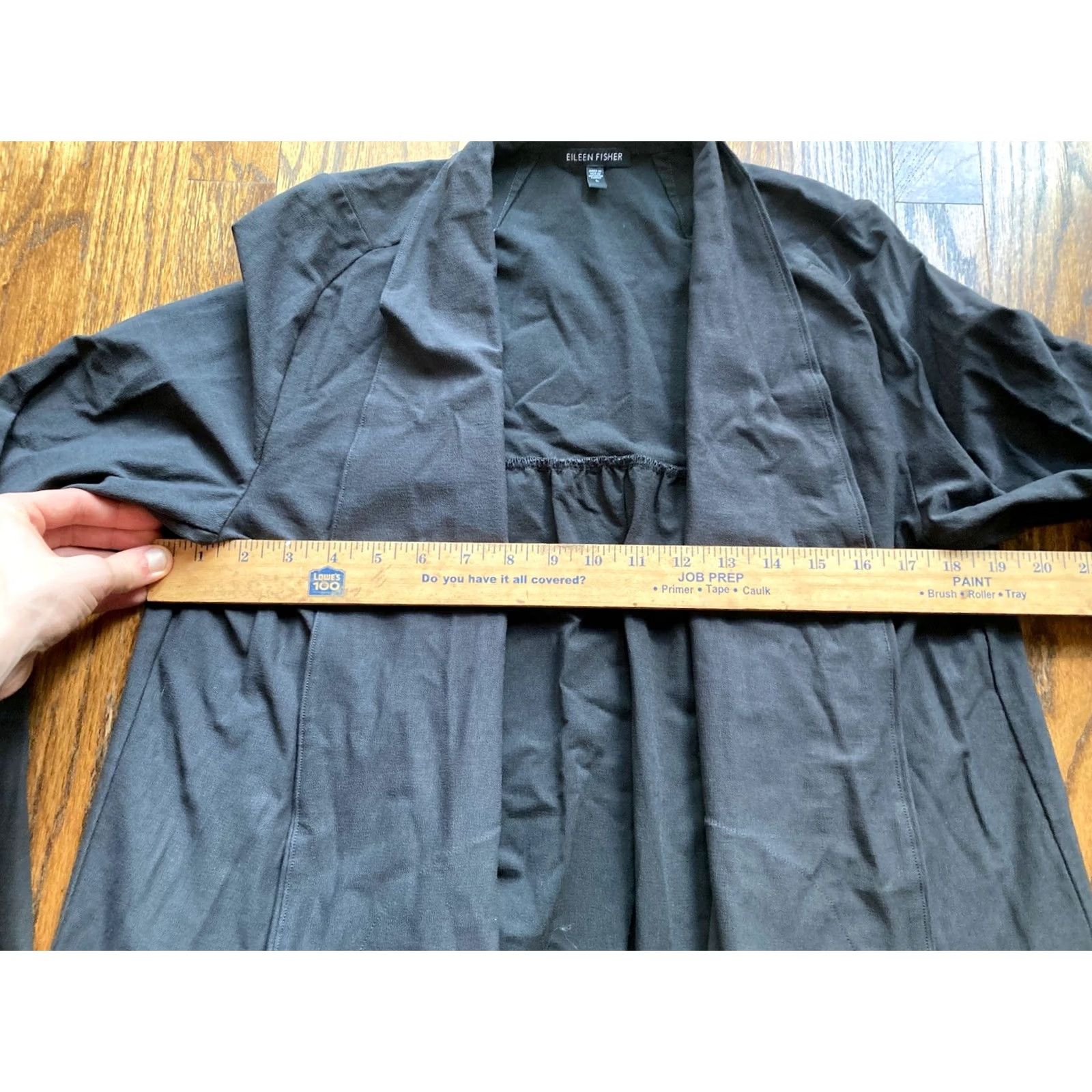 Eileen Fisher Eileen Fisher Cardigan Jacket Womens Large Open Front Dark Gray Stretch Size L / US 10 / IT 46 - 7 Thumbnail