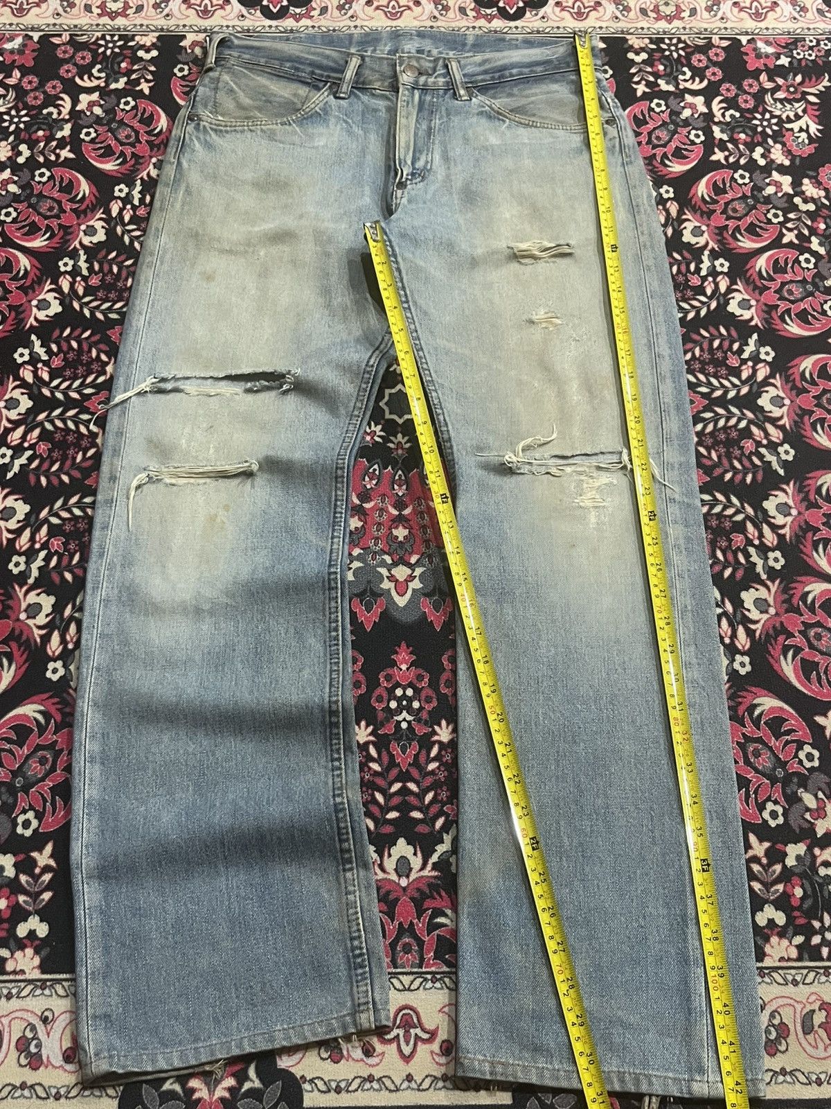 Big John Vintage Japan Big John Union Made Repro Heavy Fade Rip Jeans Size US 32 / EU 48 - 11 Thumbnail
