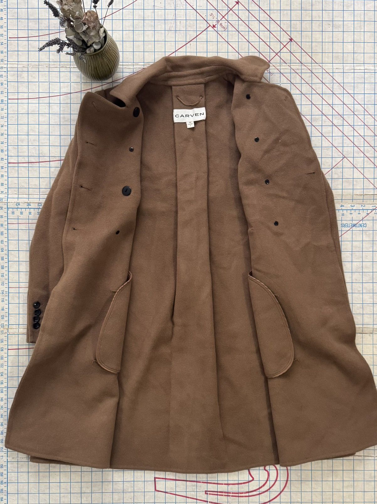Carven × Designer Carven Women’s Wool Long Coat Brown Size 38 Size S / US 4 / IT 40 - 7 Thumbnail