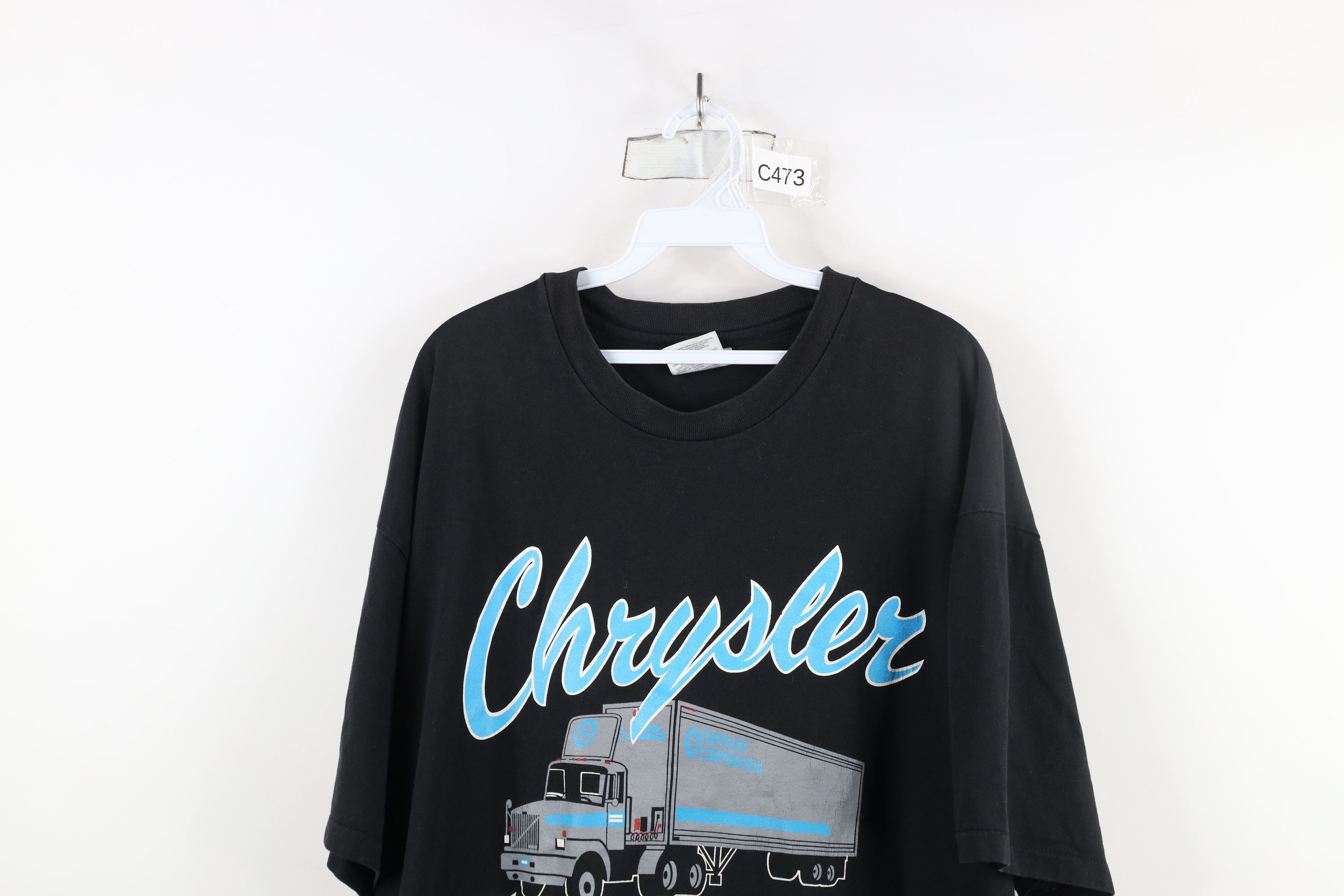 Vintage Vintage 90s Spell Chrysler Transport Trucking T-Shirt Black Size US XXL / EU 58 / 5 - 2 Thumbnail