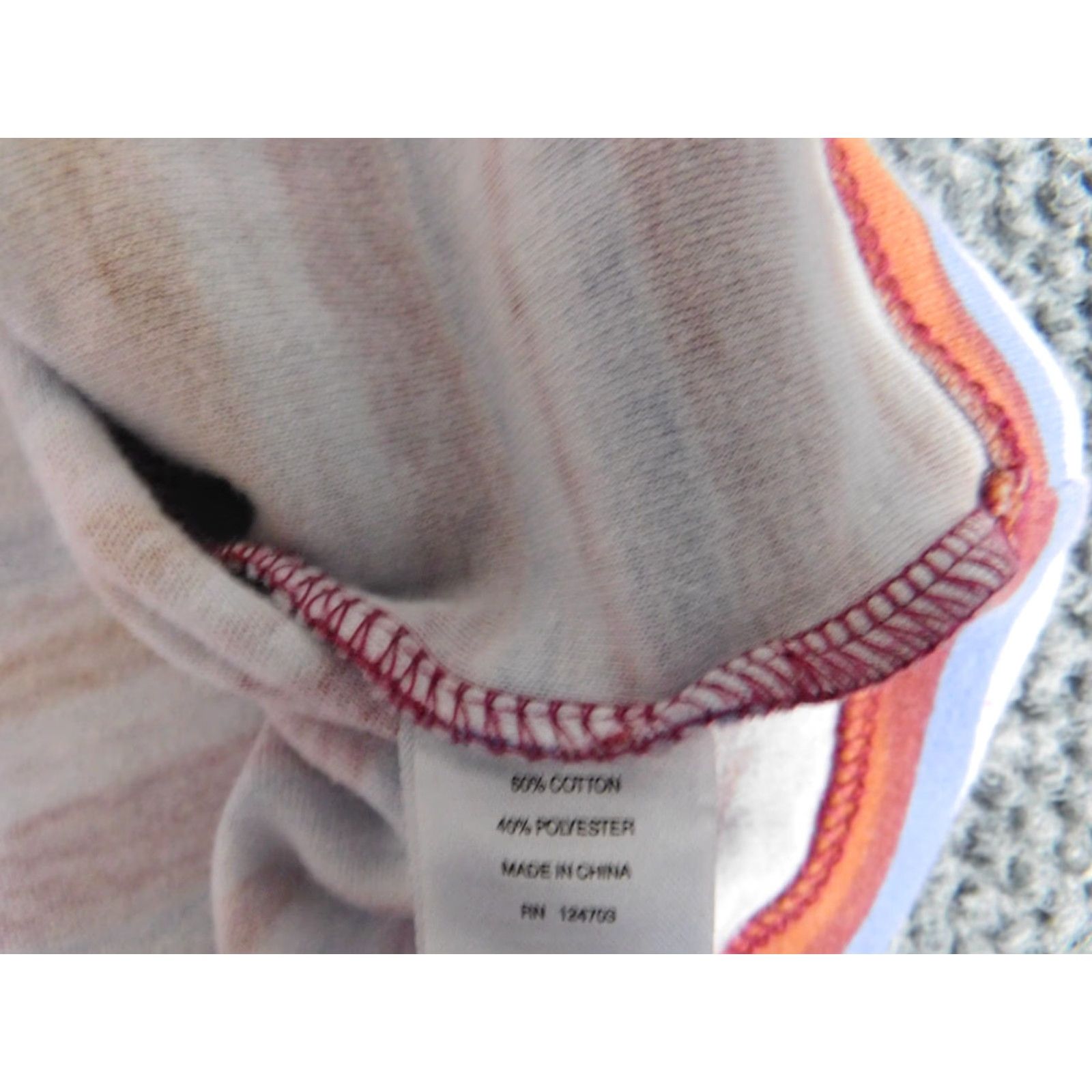 Vintage Rebecca Malone Womens Blouse PM Petites Red Striped Stretch Crew Neck Long Sleeve Casual Pullover Cotton Polyester Rayon Ruffle Classic Basic Size M / US 6-8 / IT 42-44 - 7 Thumbnail