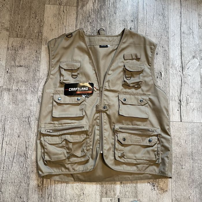 Outdoor Life Gett Fishing vest multi pocket tactical jacket Y2K