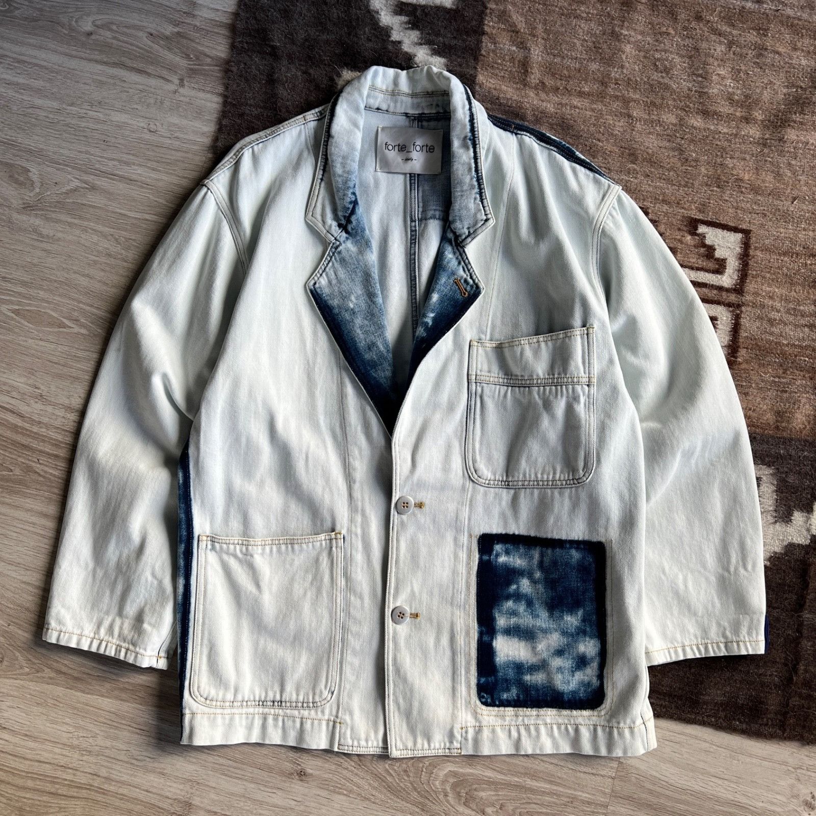 forte_forte Forte Forte Denim Set Jacket Wide Leg Pants Indigo Patch Wom Size L / US 10 / IT 46 - 2 Thumbnail