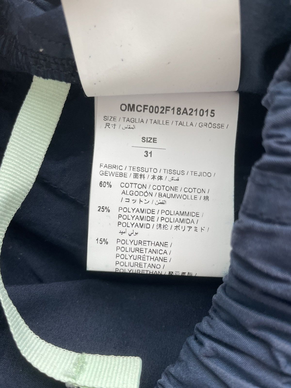 Off-White Off-White “CARGO PANT” Navy FW18 Size US 31 - 5 Thumbnail