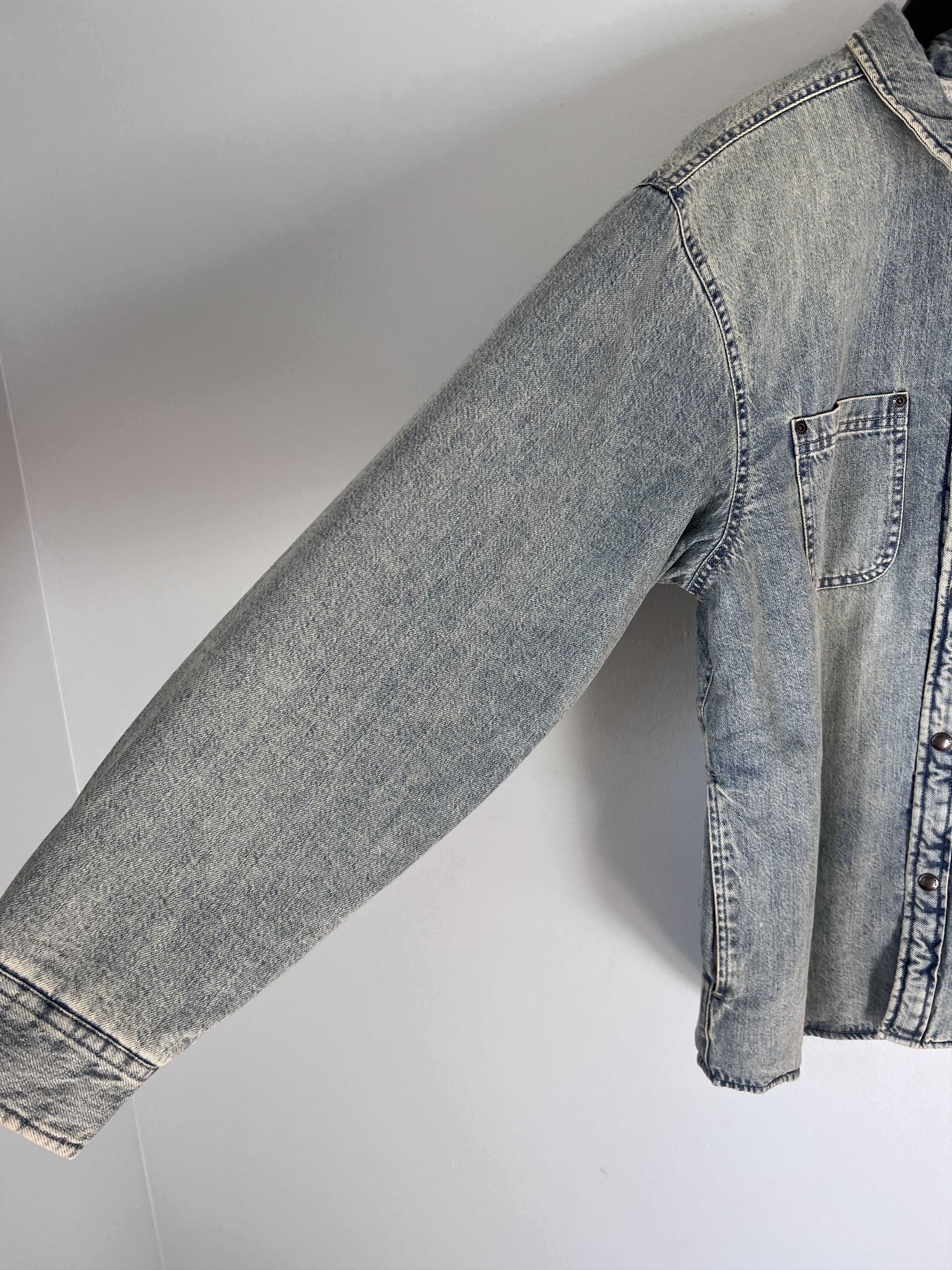 Supreme Supreme Faux Shearling Denim Work Shirt in Washed Indigo Size US M / EU 48-50 / 2 - 5 Thumbnail