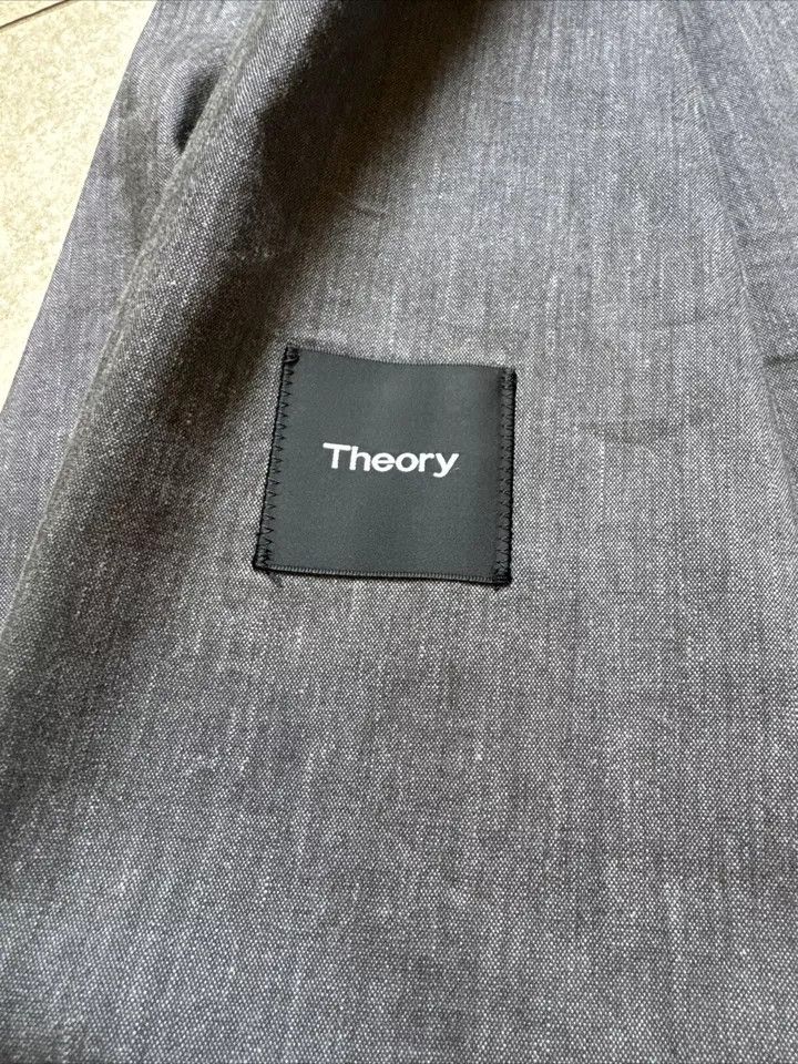 Theory Cotton/Linen blend sport jacket in grey size 40 Retail $595 Size 40R - 3 Thumbnail