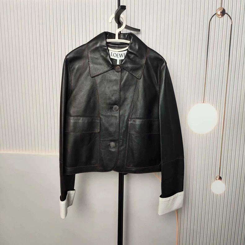 Loewe LOEWE Black Leather Jacket Size 38 - dmc Size US M / EU 48-50 / 2 - 1 Thumbnail