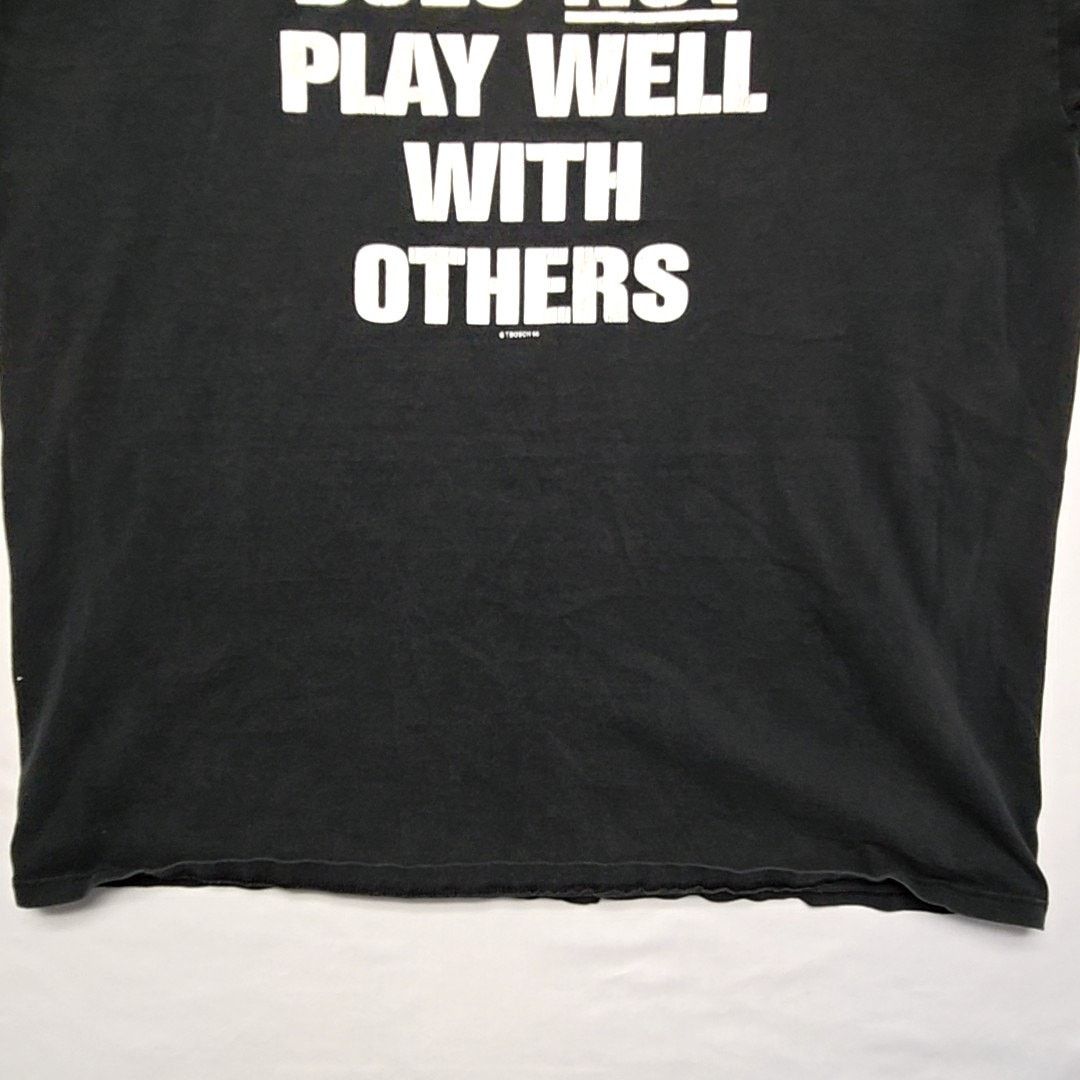 Jerzees Vintage Biker Trash Shirt Caution Motorcycle Black XL Tee Size US XL / EU 56 / 4 - 2 Thumbnail