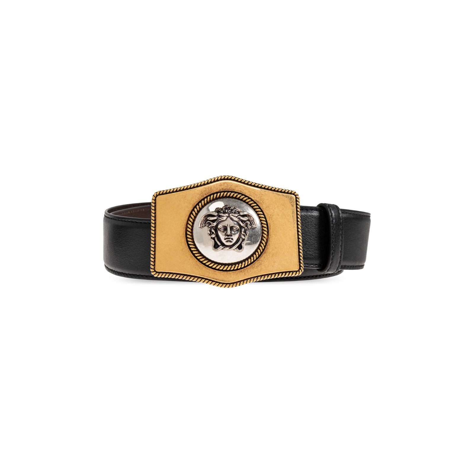 Versace VERSACE Black Leather Belt New & Authentic (Men's size:85;) Size ONE SIZE - 1 Thumbnail