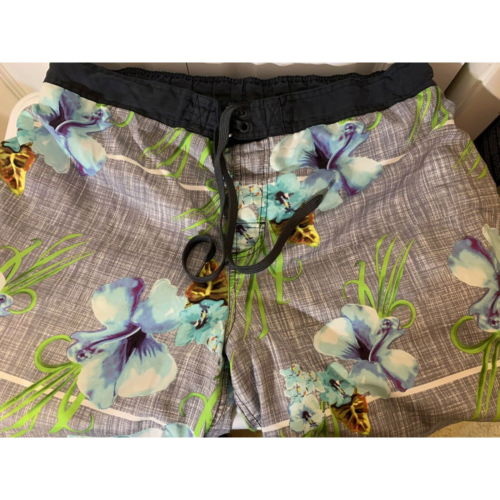 Ocean Pacific OP Swim Trunks Shorts Men’s Sz XL 40-42 Gray Blue Green Swim Size US 40 / EU 56 - 3 Thumbnail