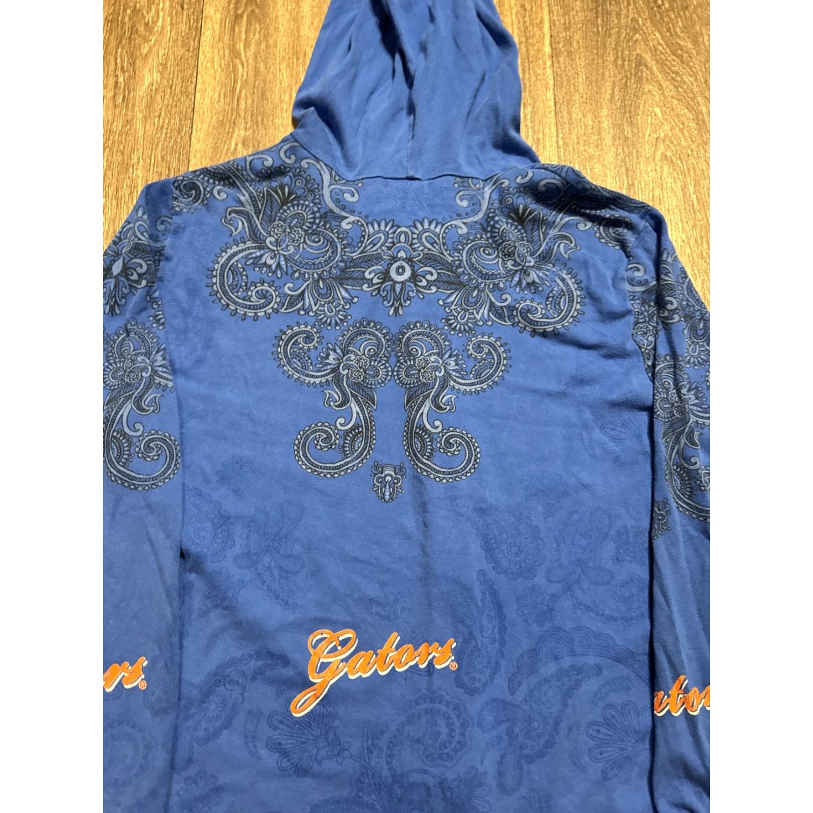 NCAA VINTAGE Florida Gators Bedazzled Paisley Full Zip Hoodie Sweatshirt Cyber Shirt Womens M Blue Zip Hoodie Size M / US 6-8 / IT 42-44 - 7 Thumbnail