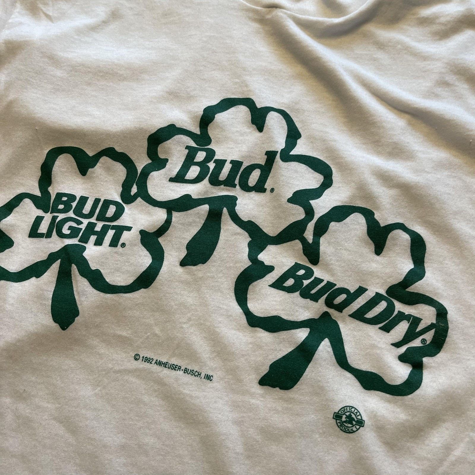 Vintage Vtg Budweiser Shirt XL Shamrock St Patricks Day Bud Light 90 Size US XL / EU 56 / 4 - 5 Thumbnail