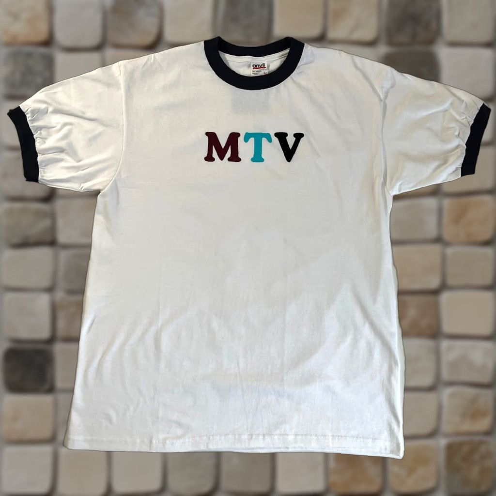 Anvil VINTAGE MTV Video Music Awards Anvil T-Shirt Unisex Adults Short Sleeve Crew Neck White Velvet Print Sz L NOS Size US L / EU 52-54 / 3 - 1 Thumbnail