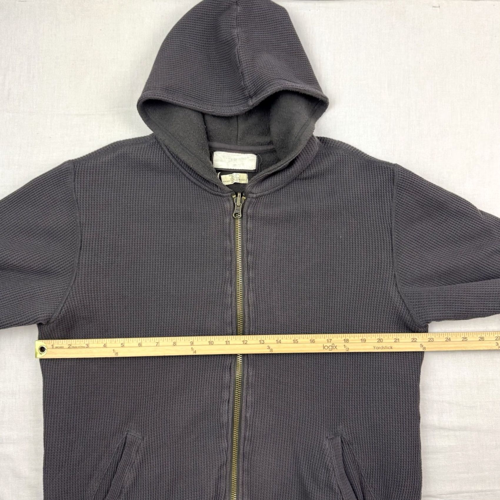 Vintage VINTAGE Polo Jeans Co Thermal Hoodie Shirt Adult Large Gray Hipster 90s US Y2K Mens Full Zip Size US L / EU 52-54 / 3 - 6 Thumbnail