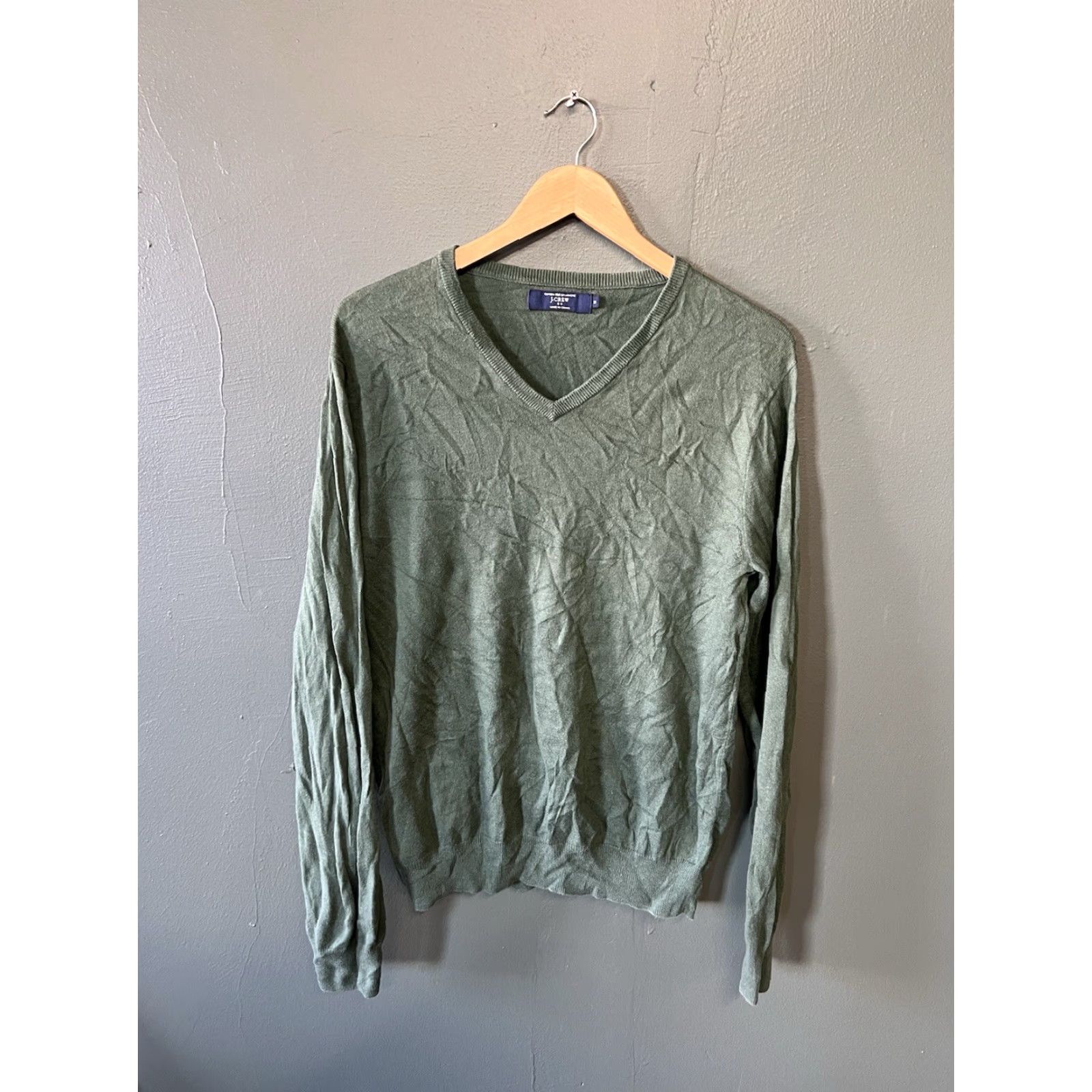 J.Crew J. Crew Mens Green Long Sleeve V-Neck Pullover Cashmere Sweatshirt Size M Size US M / EU 48-50 / 2 - 2 Thumbnail