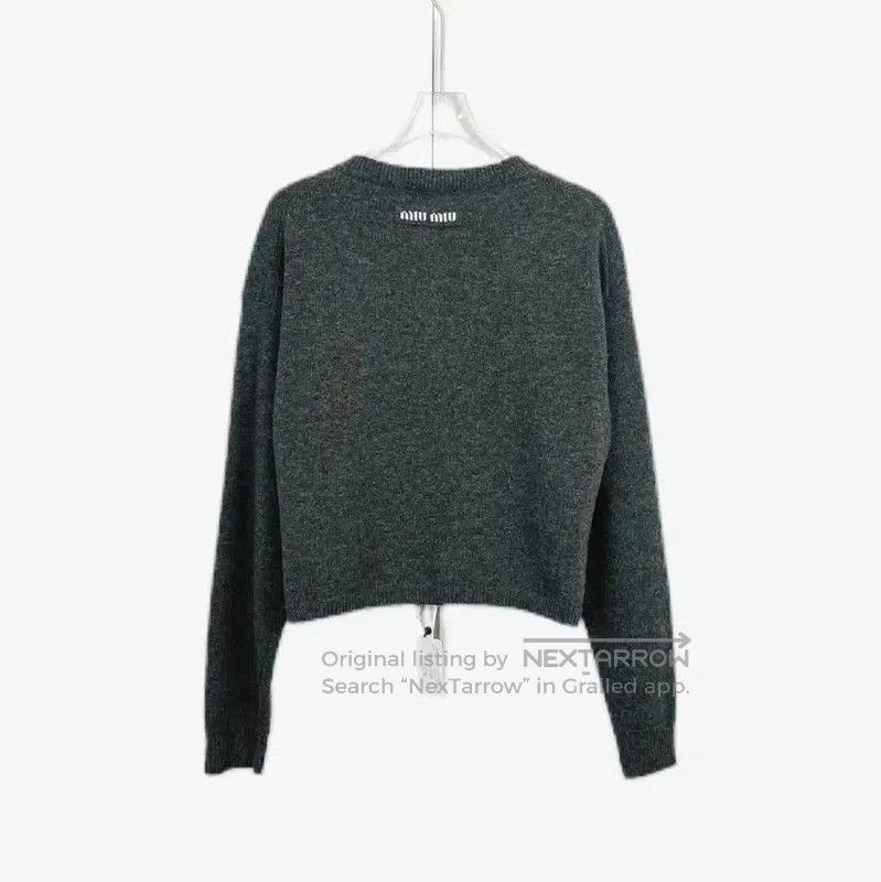 Miu Miu Miu Miu Gray Cotton Long Sleeve Sweater . Size M / US 6-8 / IT 42-44 - 2 Thumbnail
