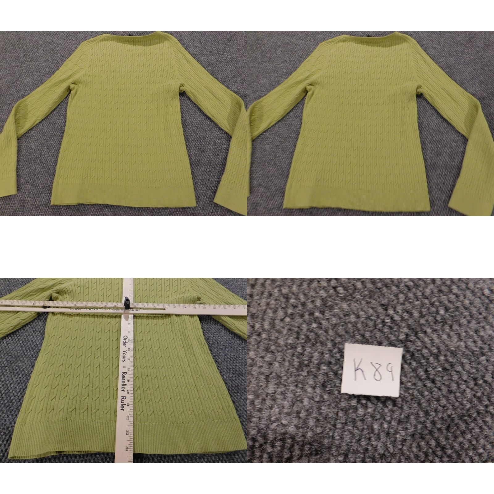 Talbots Talbots Sweater Pullover Womens Large Green V-Neck Casual Knit Stretch Ruffle Modern Size L / US 10 / IT 46 - 8 Thumbnail