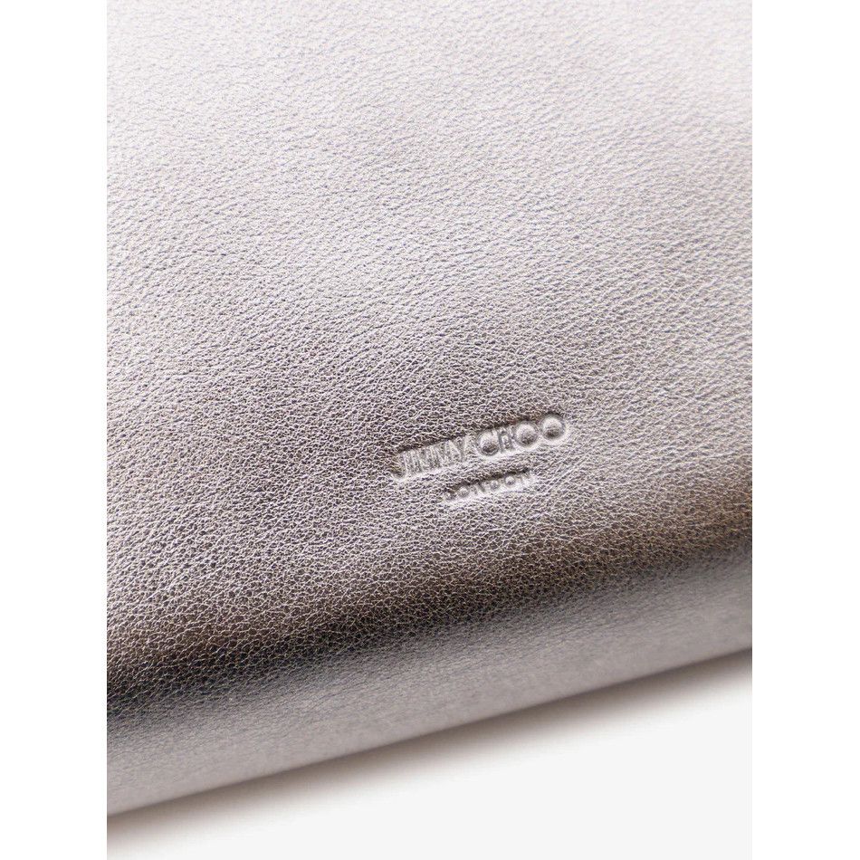 JIMMY CHOO Drawstring Silver Crossbody Bag New And Authentic