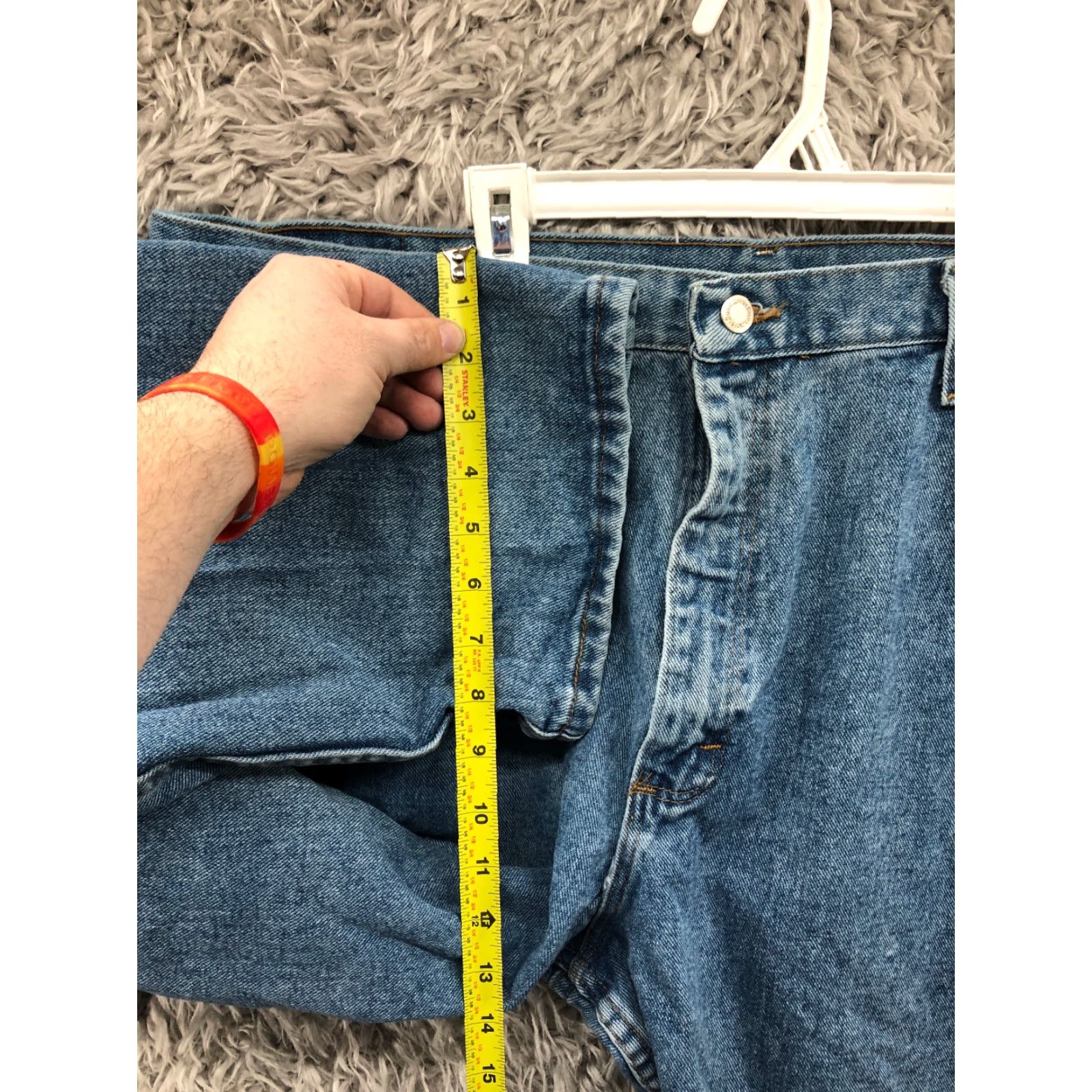 Wrangler Wrangler Jeans 42x30 Mens Mid Rise Straight Leg Dark Wash Blue Denim Jeans Regular Width Belt Loops 5-Pocket Wrangler Brand Mens Denim Clothing Size US 42 / EU 58 - 4 Thumbnail