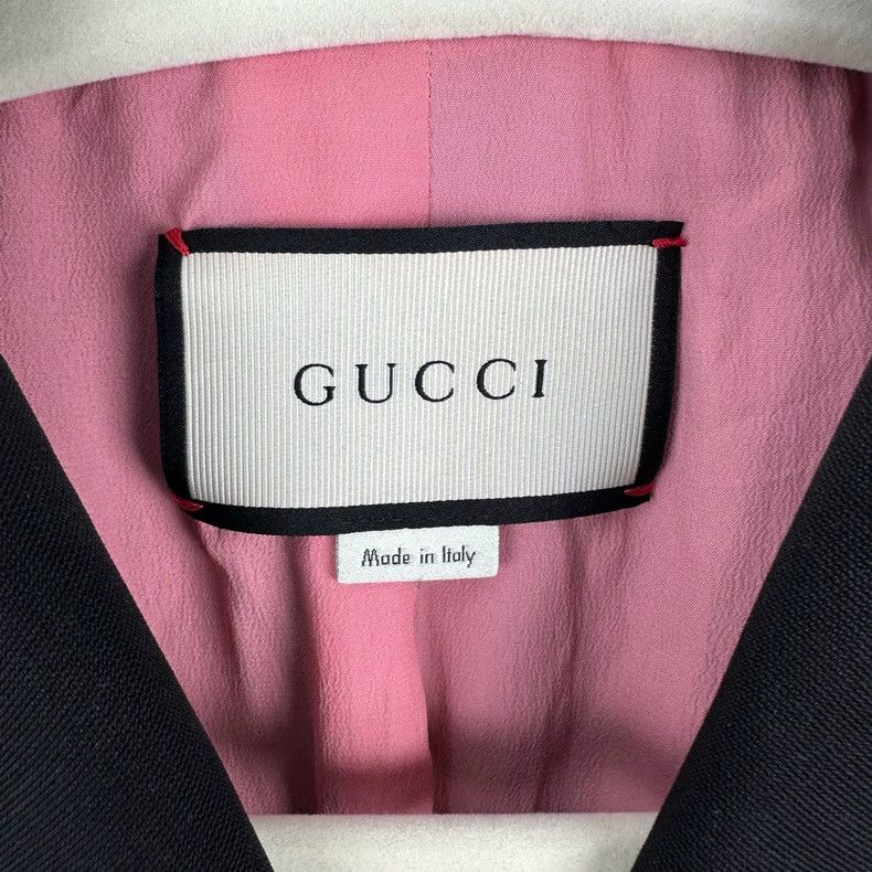 Gucci Gucci Size 38 Black cardi crepe silk wool lace sleeve pearl Size S / US 4 / IT 40 - 3 Thumbnail