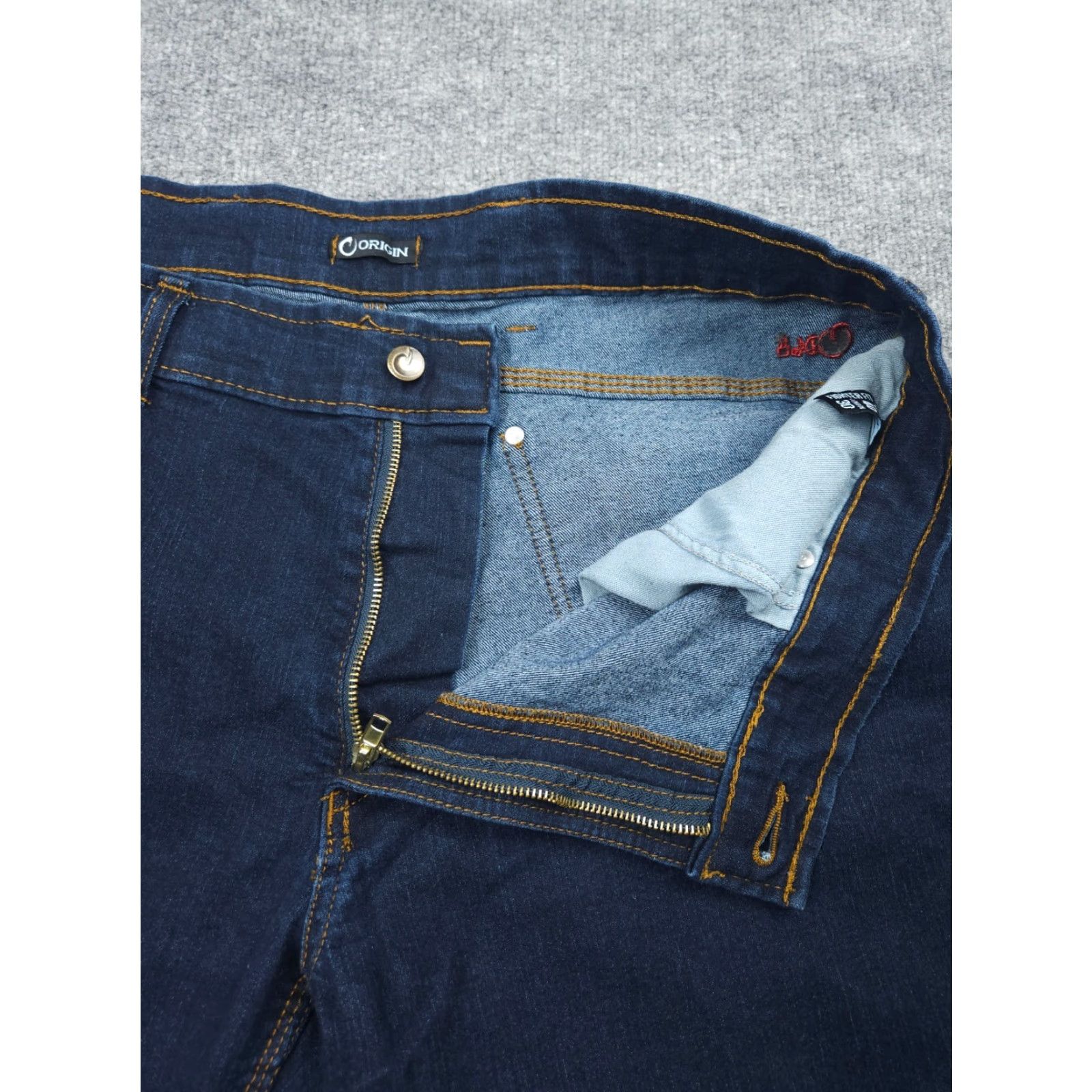 Vintage Origin Jeans Fighter Fit Mens 36x30 Jeans Athletic Stretch Denim USA 40x30 Tapered Regular Inseam 30 in Blue Cotton Polyester Size US 36 / EU 52 - 5 Thumbnail