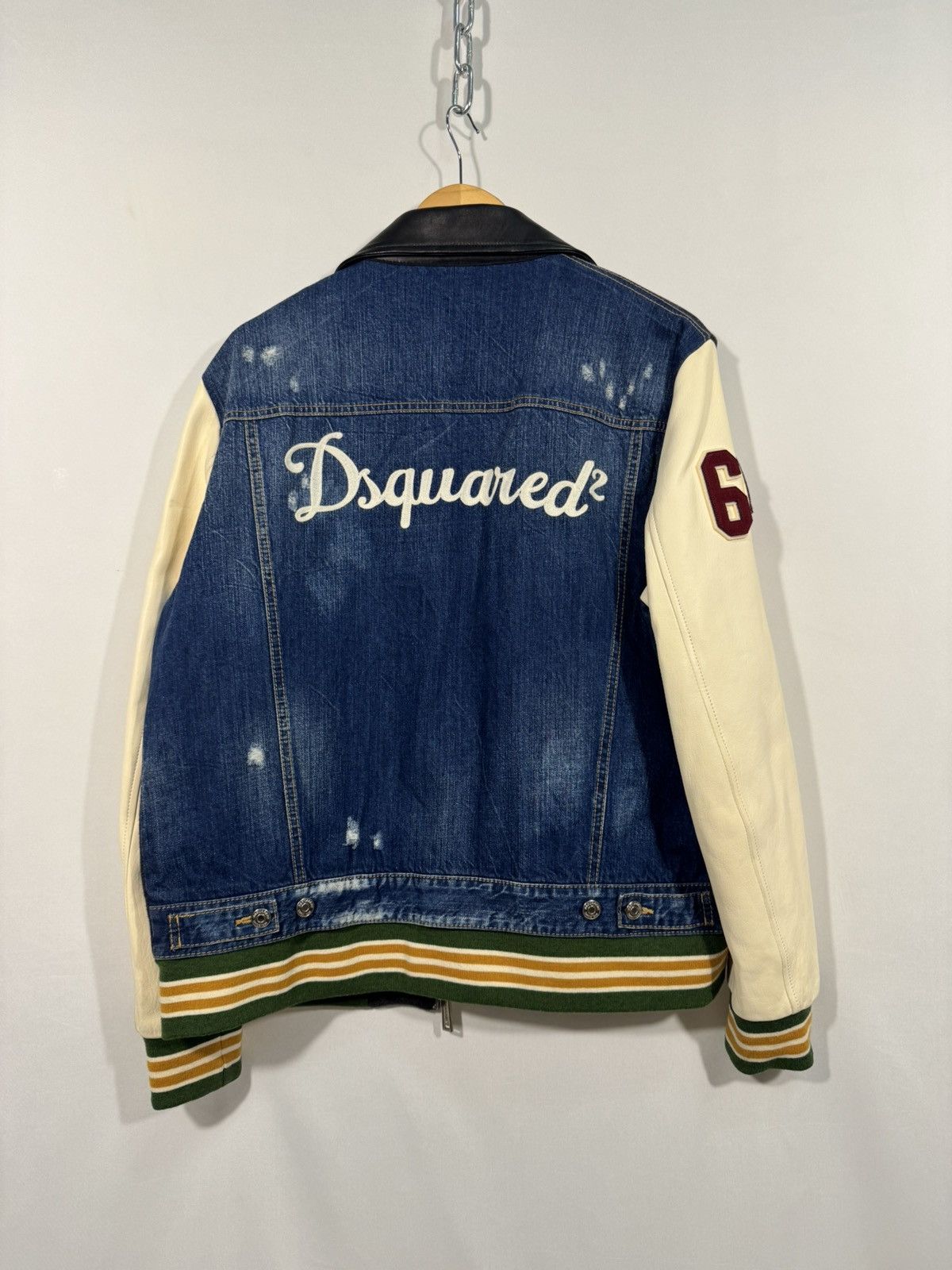 Dsquared2 Dsquared2 leather stadium jacket with pins Size US L / EU 52-54 / 3 - 5 Thumbnail